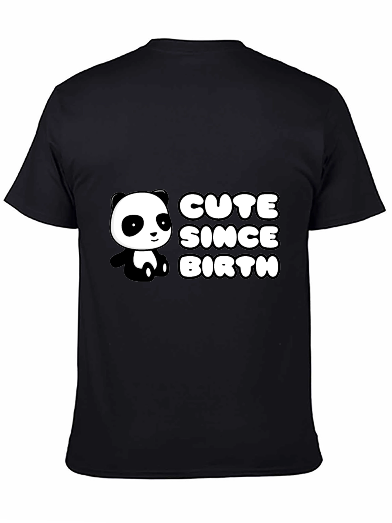 Black Cute Panda Since Birth Black T-Shirt view 4