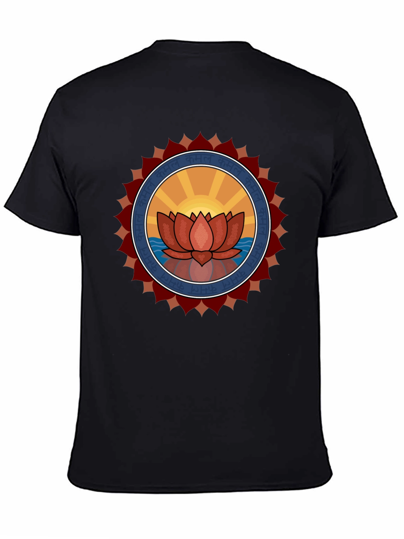 Black Lotus Mandala Graphic T-Shirt view 4