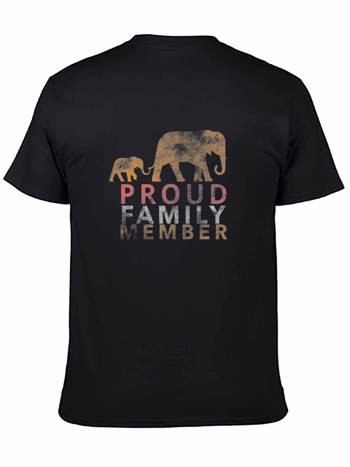 Black Proud Family Member Elephant Graphic Tee view 4