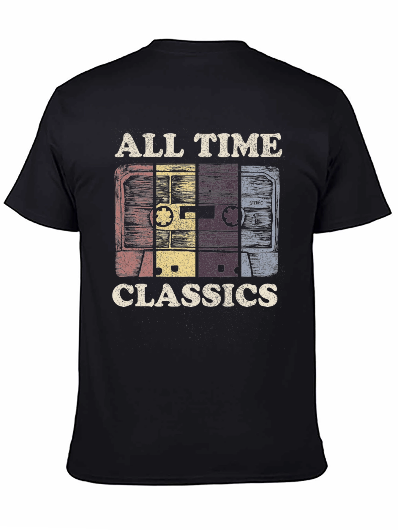 Black Retro Cassette Tape T-Shirt - All Time Classics Tee view 4