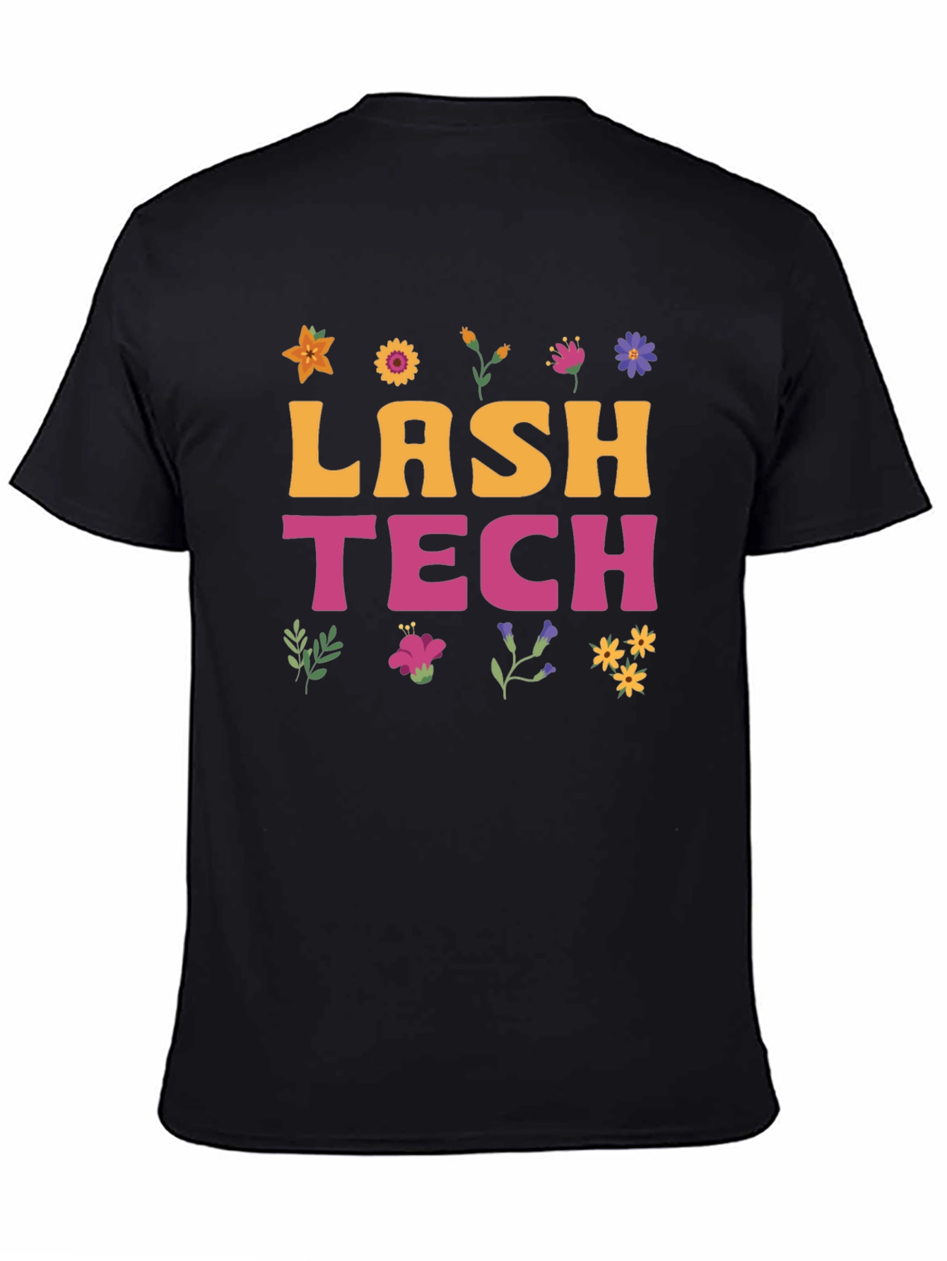 Black Lash Tech Flower Graphic Tee view 4
