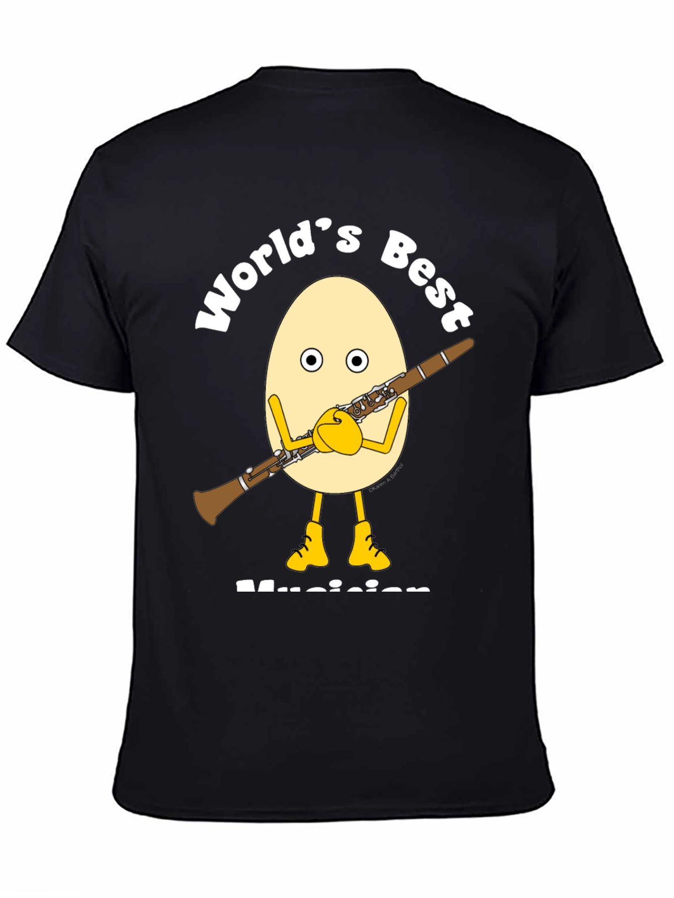 Black World's Best Musician Egg Humor T-Shirt view 4