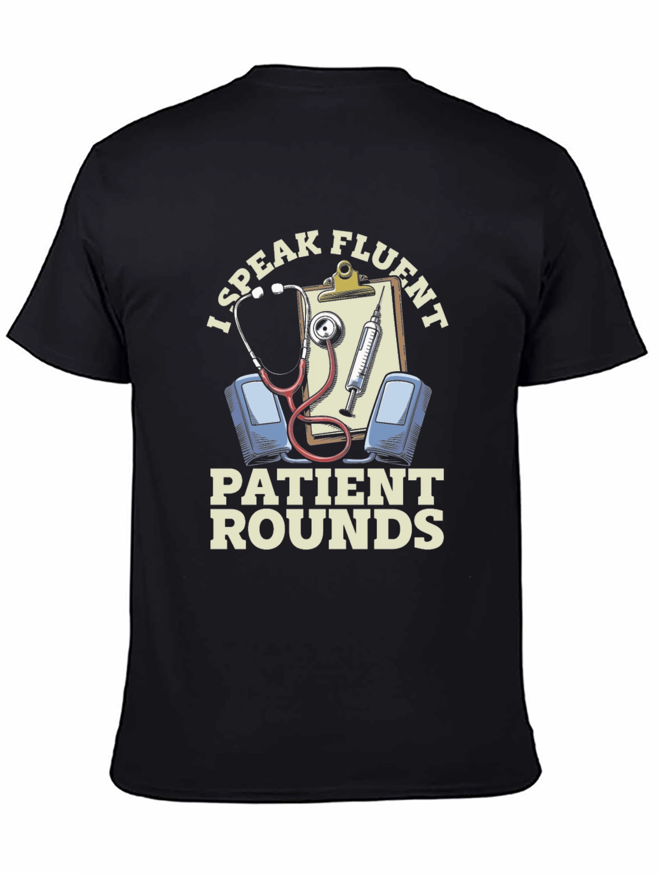 Black Fluent Patient Rounds Black Graphic T-Shirt view 4