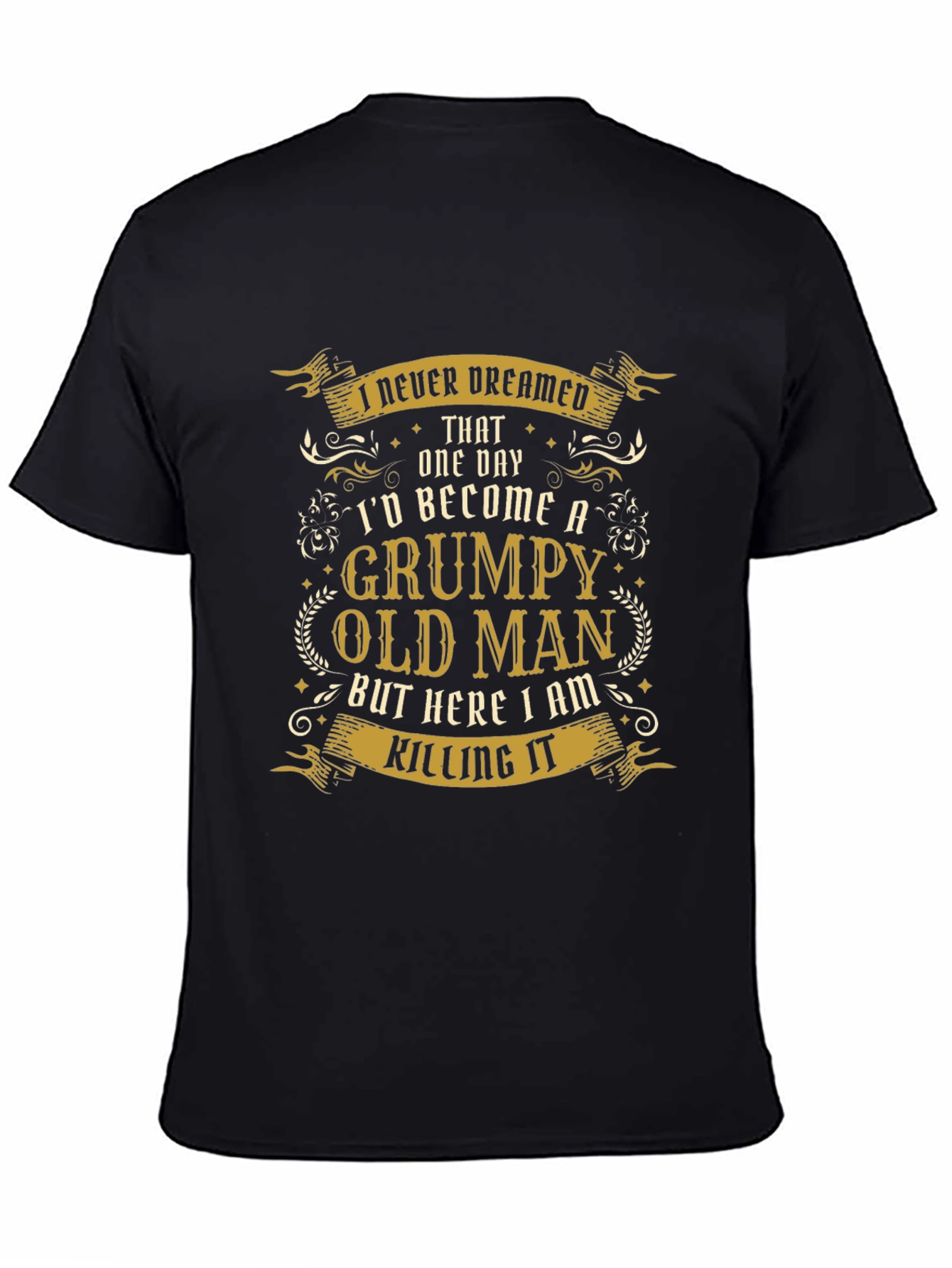 Black Grumpy Old Man T-Shirt - Humorous Novelty Tee view 4