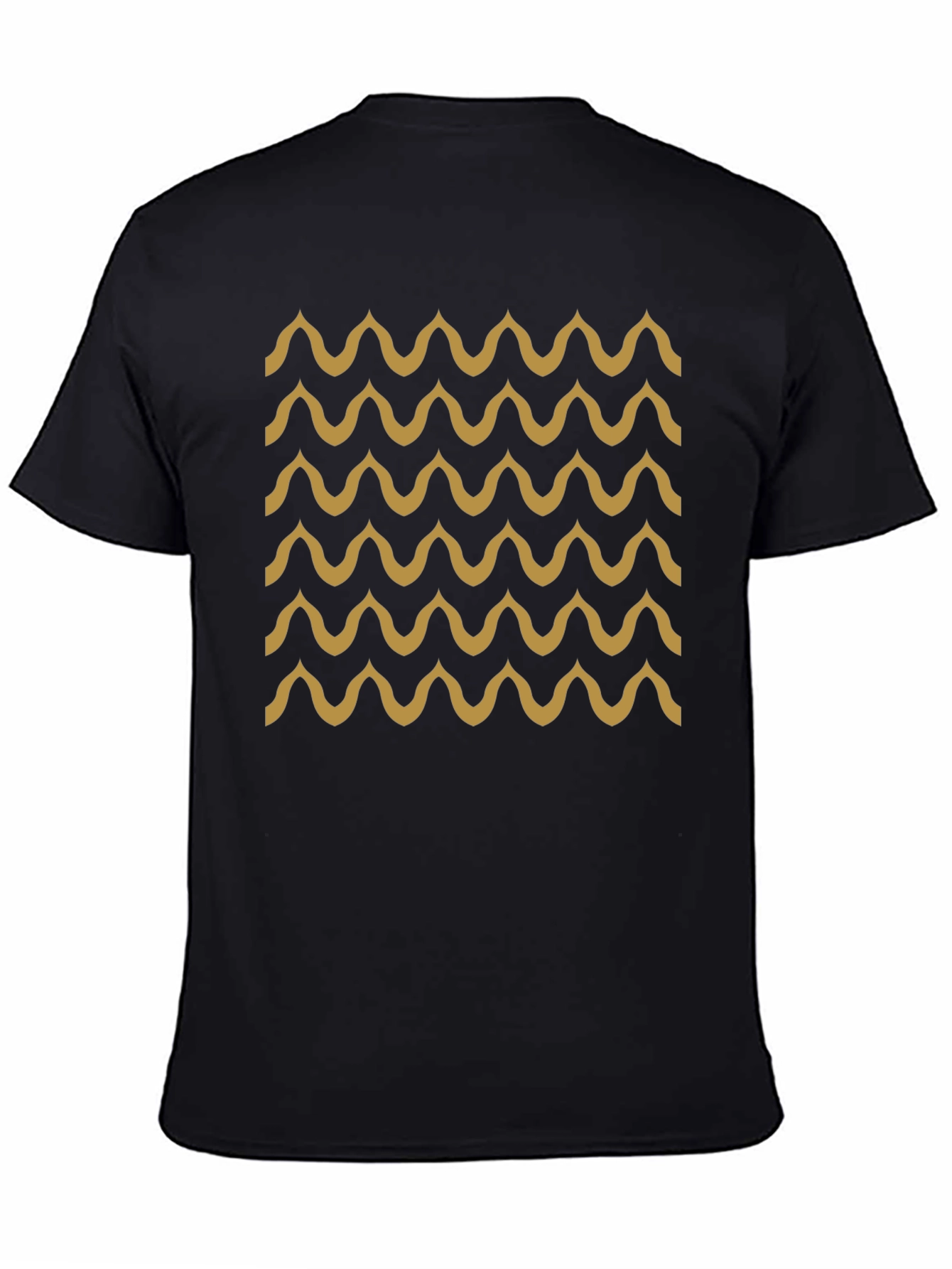 Black Black Wave Pattern T-Shirt - Stylish & Unique view 4