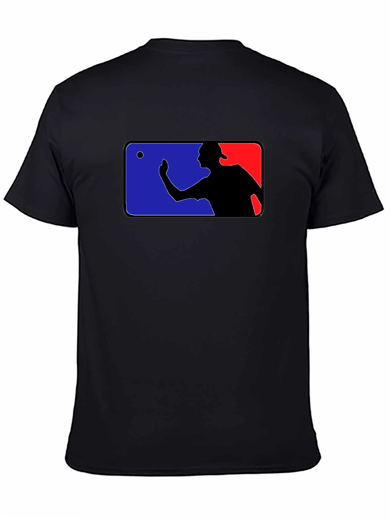 Black Funny Baseball Player T-Shirt - Black view 4