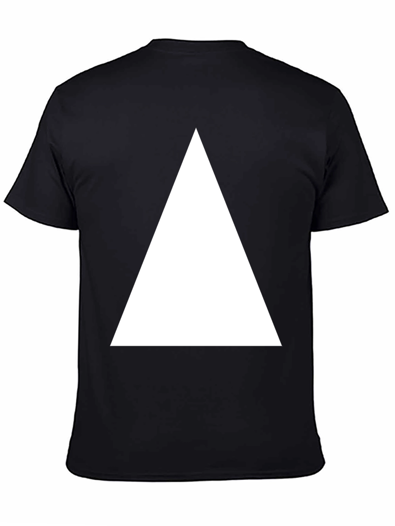 Black Black T-Shirt with White Triangle Graphic view 4