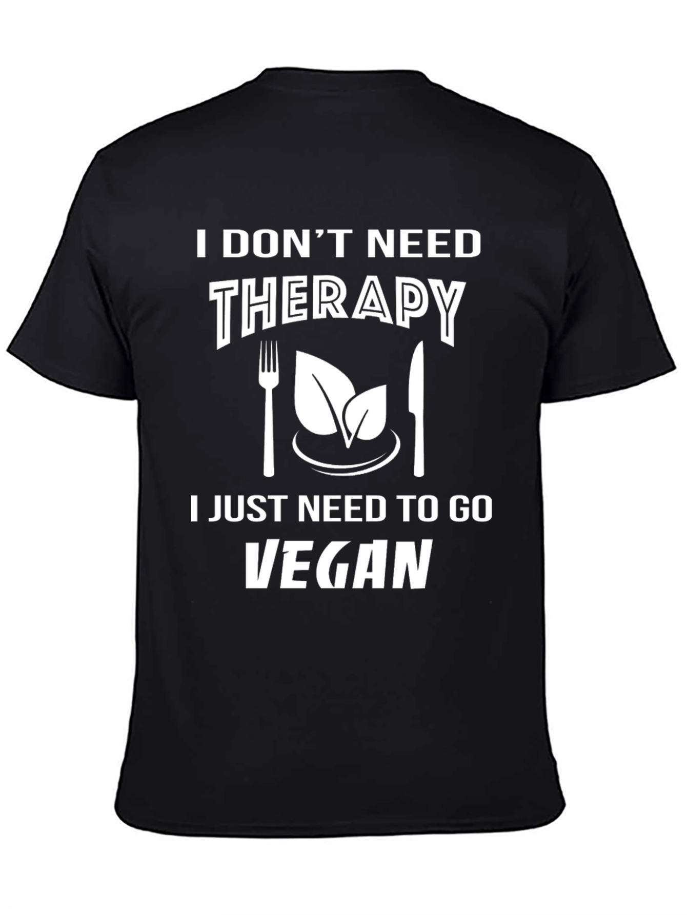 Black Vegan Therapy Graphic Tee - Black view 4