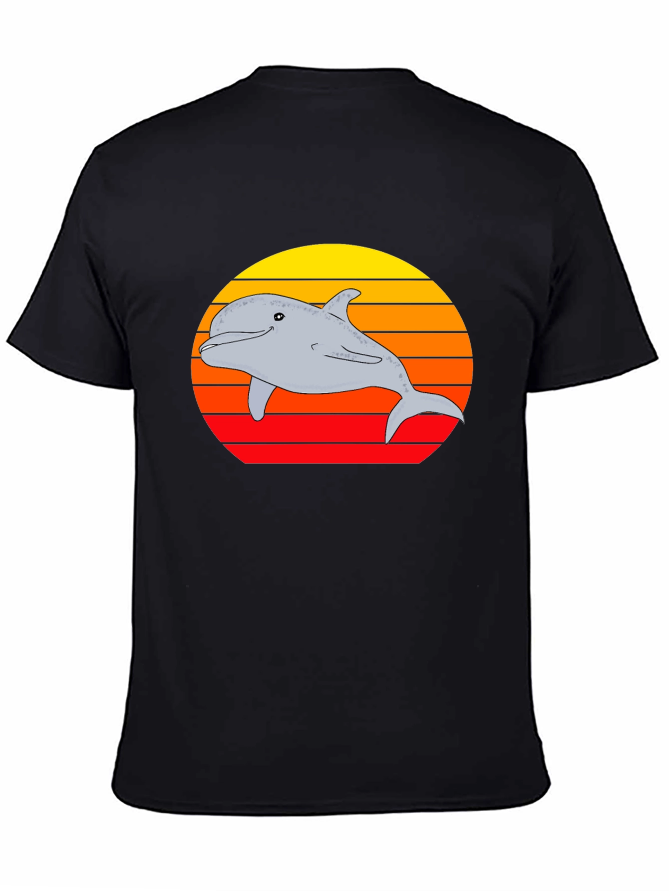 Black Dolphin Sunset Graphic Tee view 4