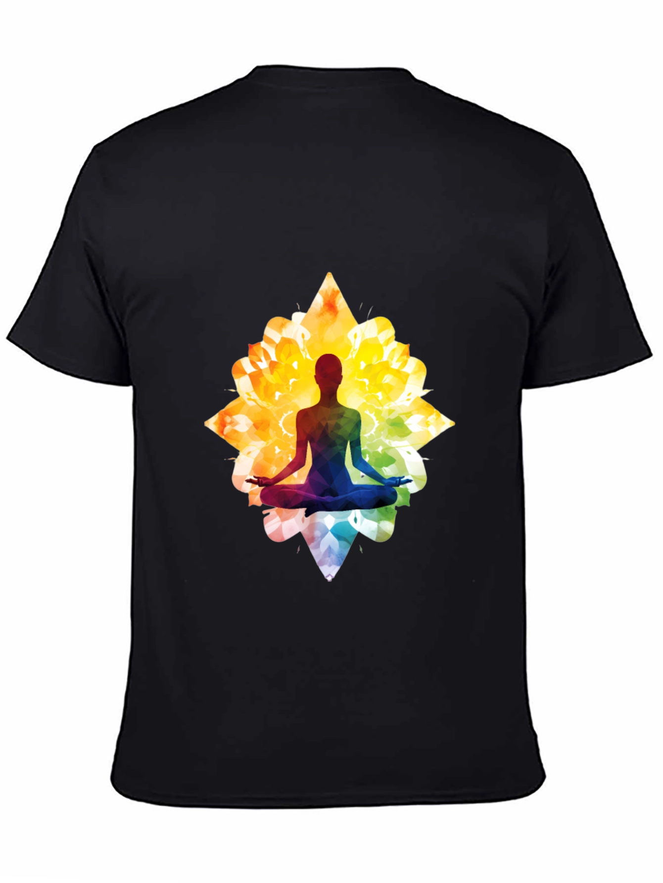 Black Lotus Yoga Silhouette Graphic Tee - Black view 4