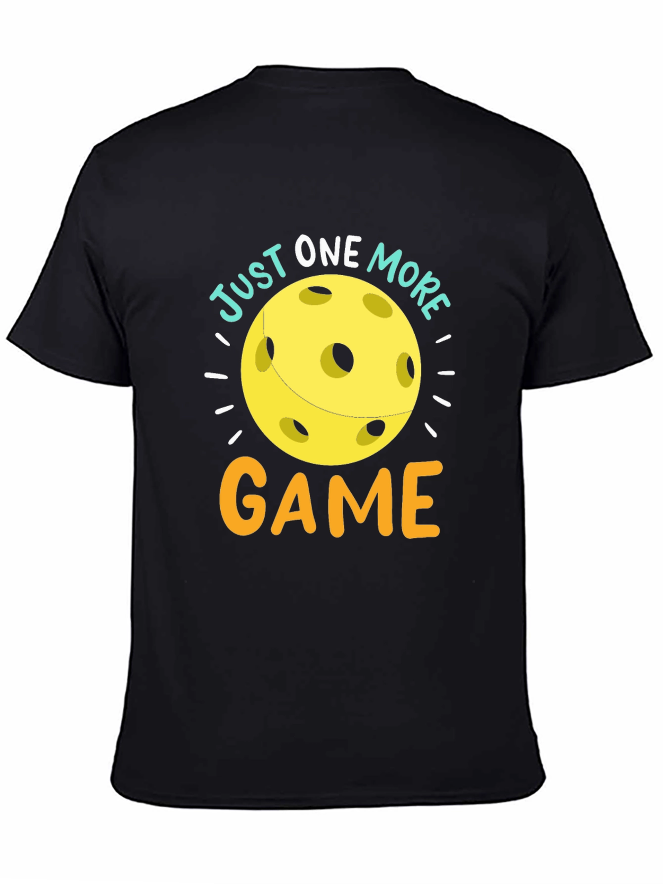 Black Just One More Game Pickleball T-Shirt view 4