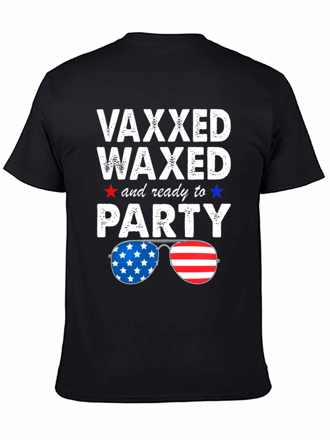 Black Vaxxed Waxed & Ready to Party Patriotic Tee view 4