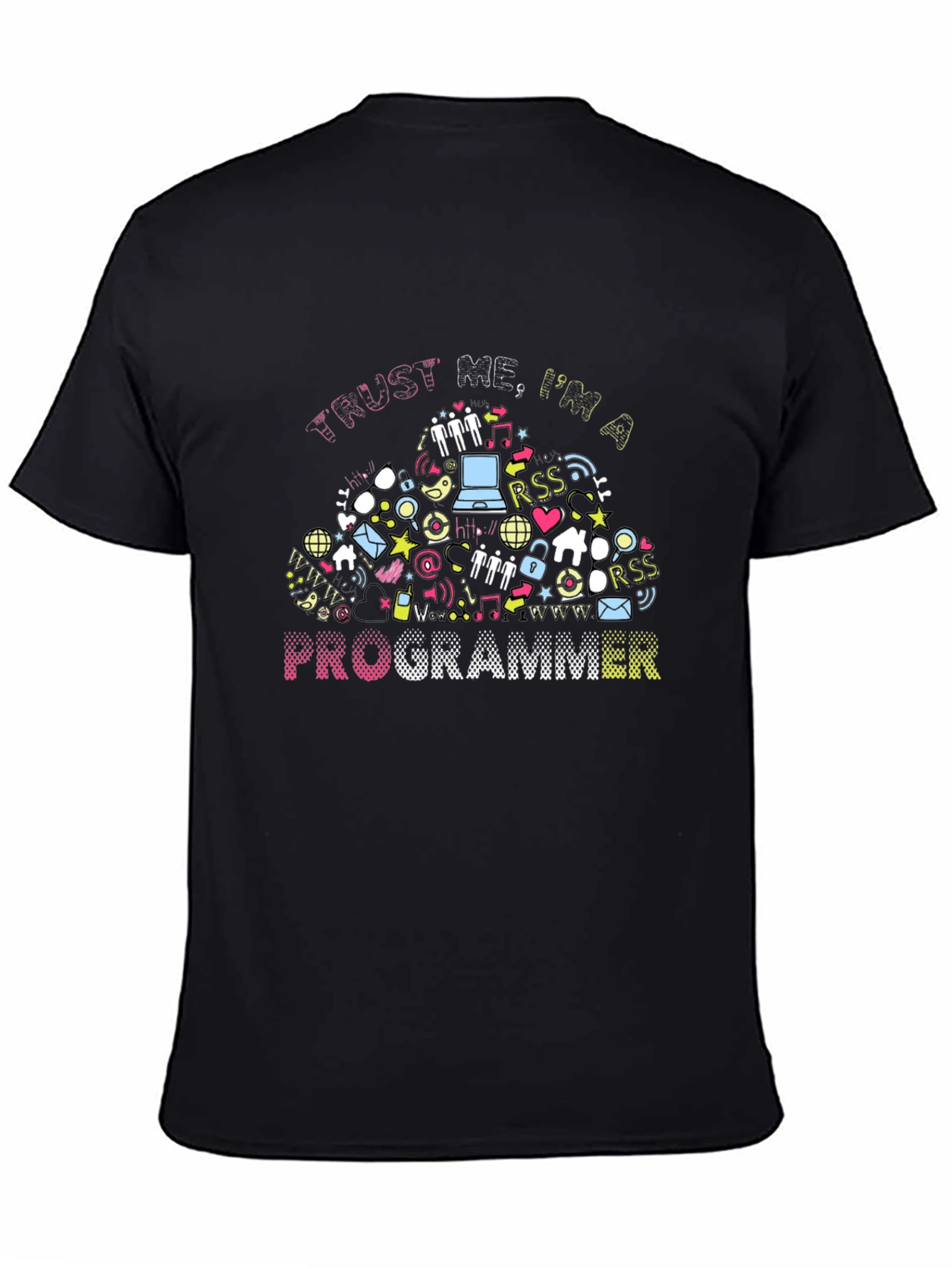 Black Trust Me I'm a Programmer Graphic T-Shirt view 4