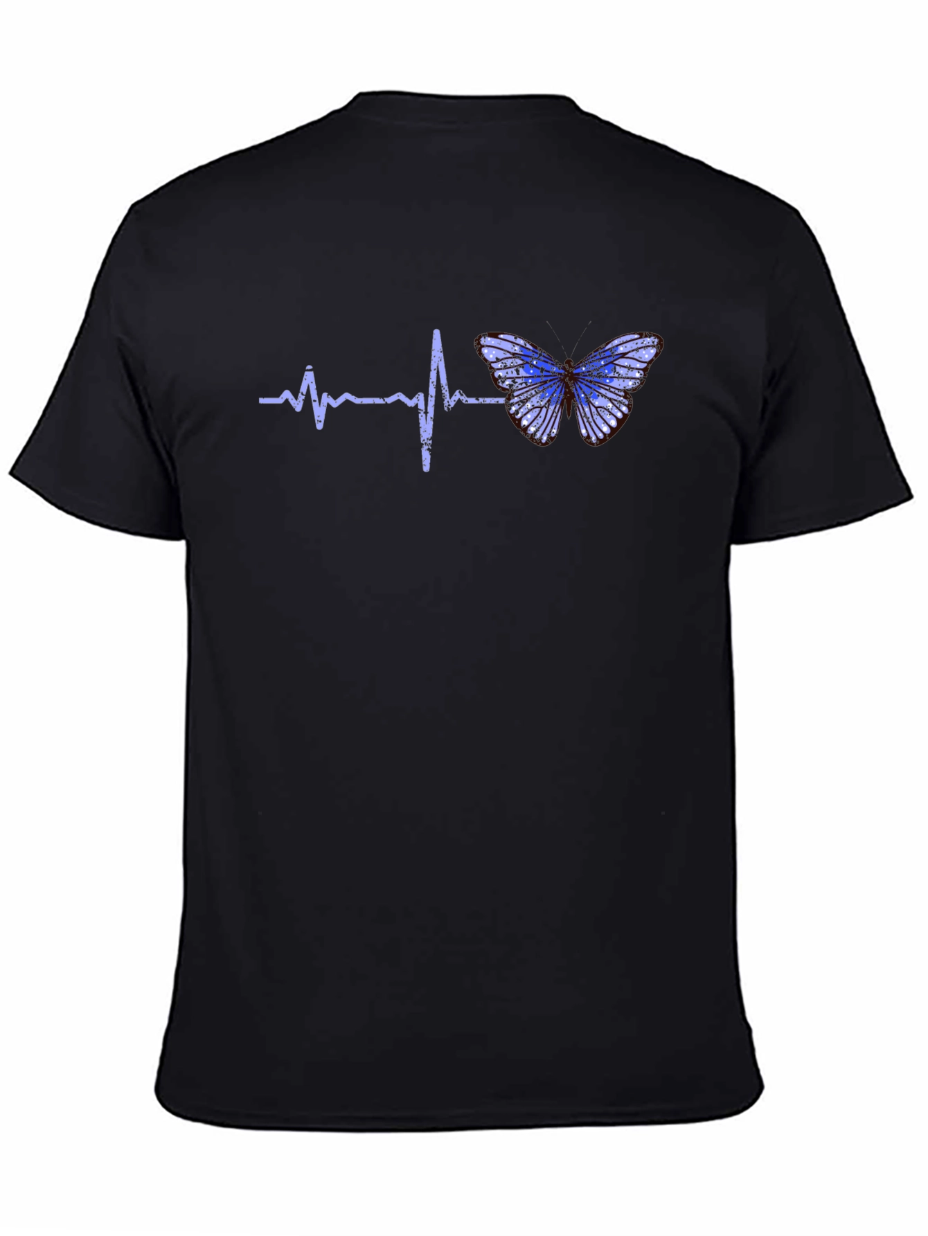 Black Heartbeat Butterfly Graphic Tee - Black T-Shirt view 4