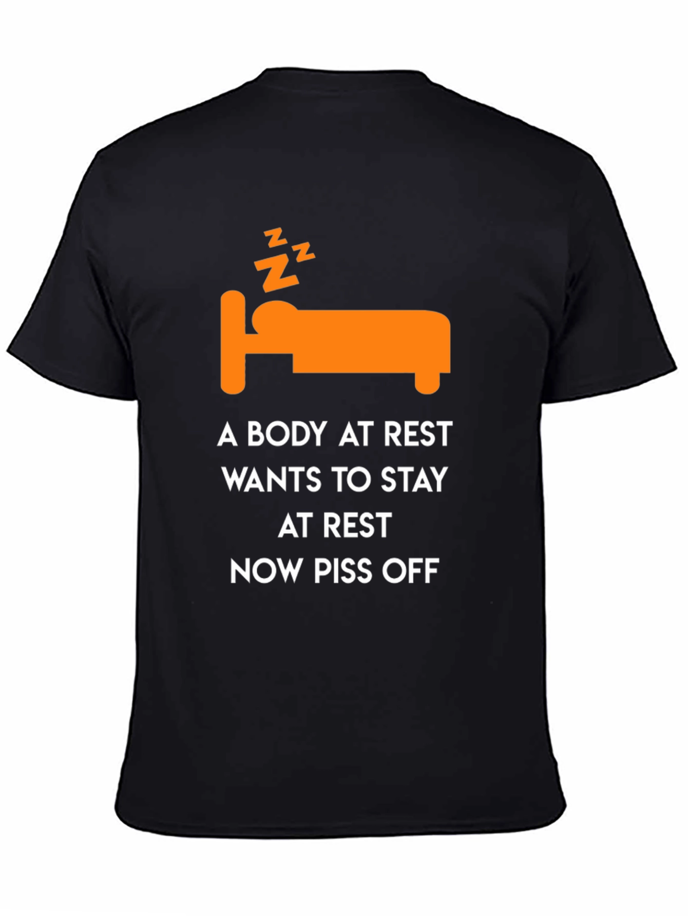 Black Funny Sleepy T-Shirt: A Body At Rest view 4