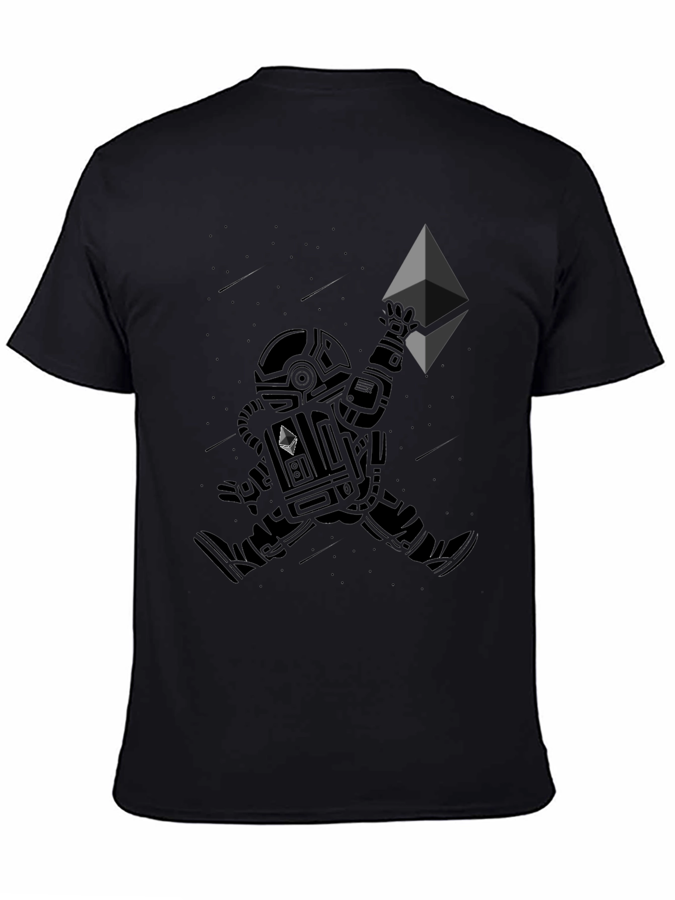 Black Astronaut Ethereum Crypto Black T-Shirt view 4