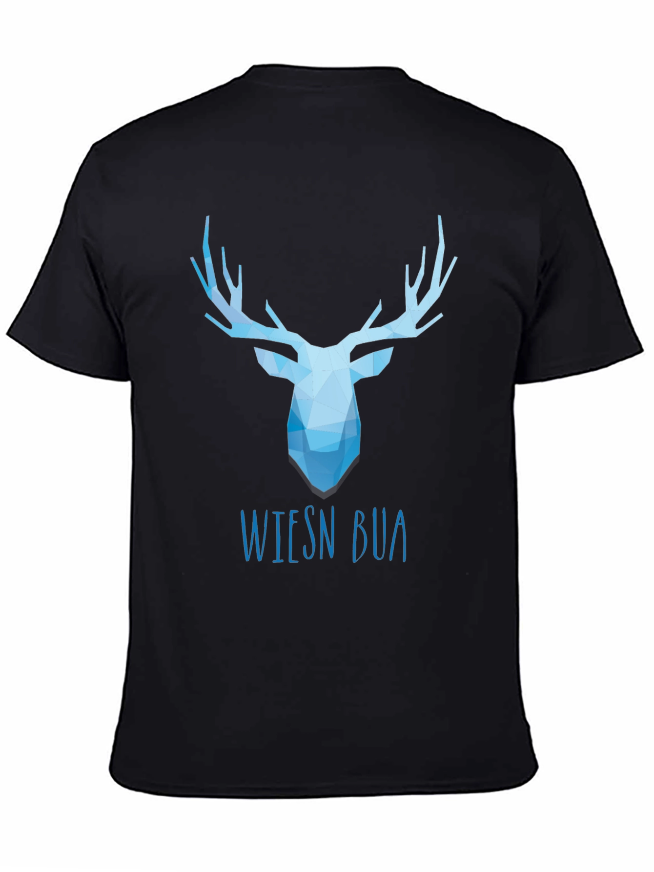 Black Geometric Stag Tee - Wiesn Bua Black T-Shirt view 4