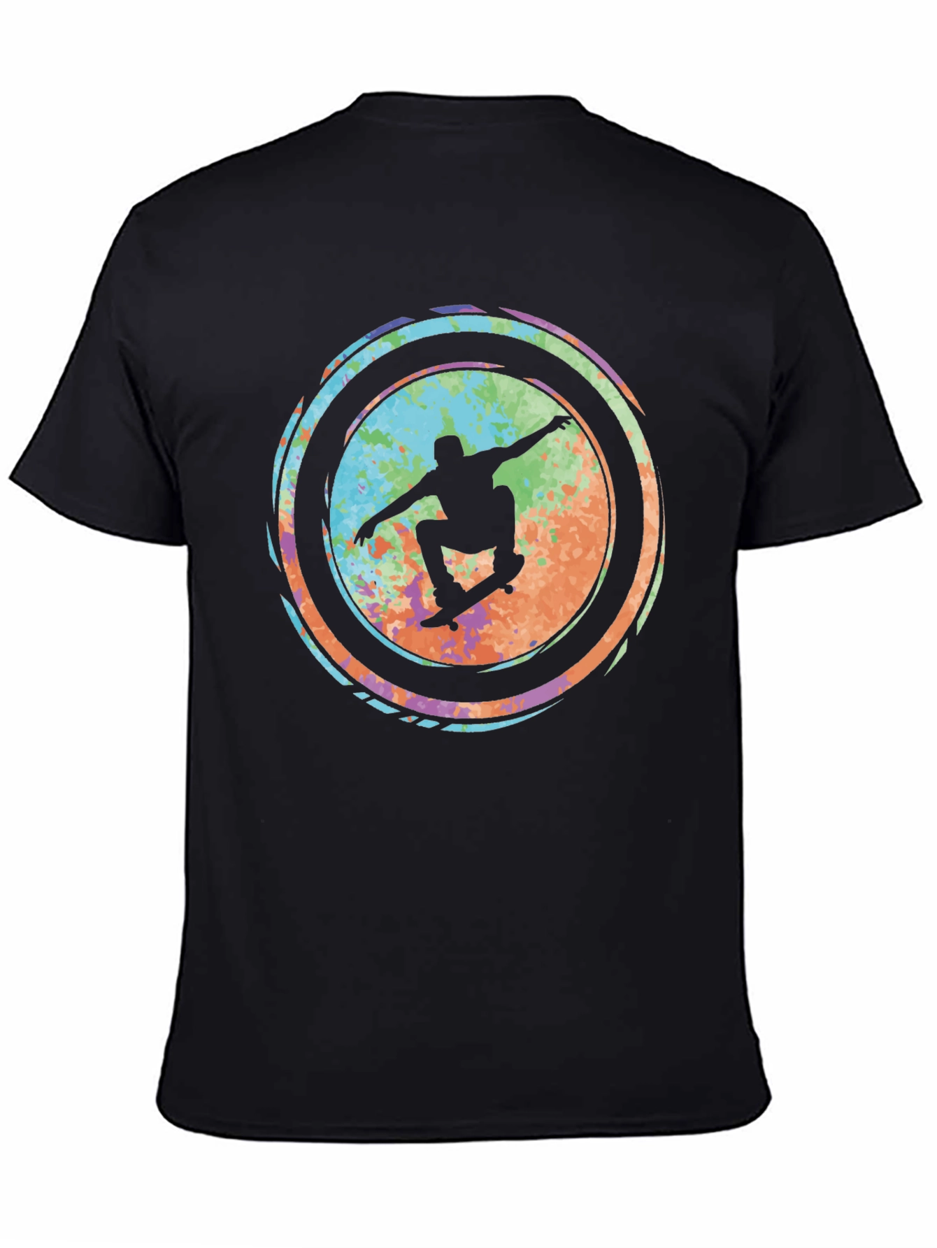 Black Skateboarder Graphic Tee - Cool & Casual view 4