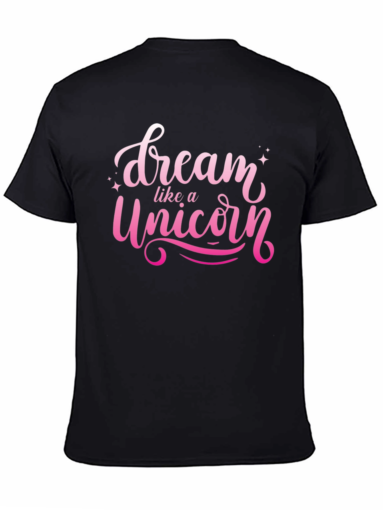 Black Dream Like a Unicorn Black T-Shirt view 4