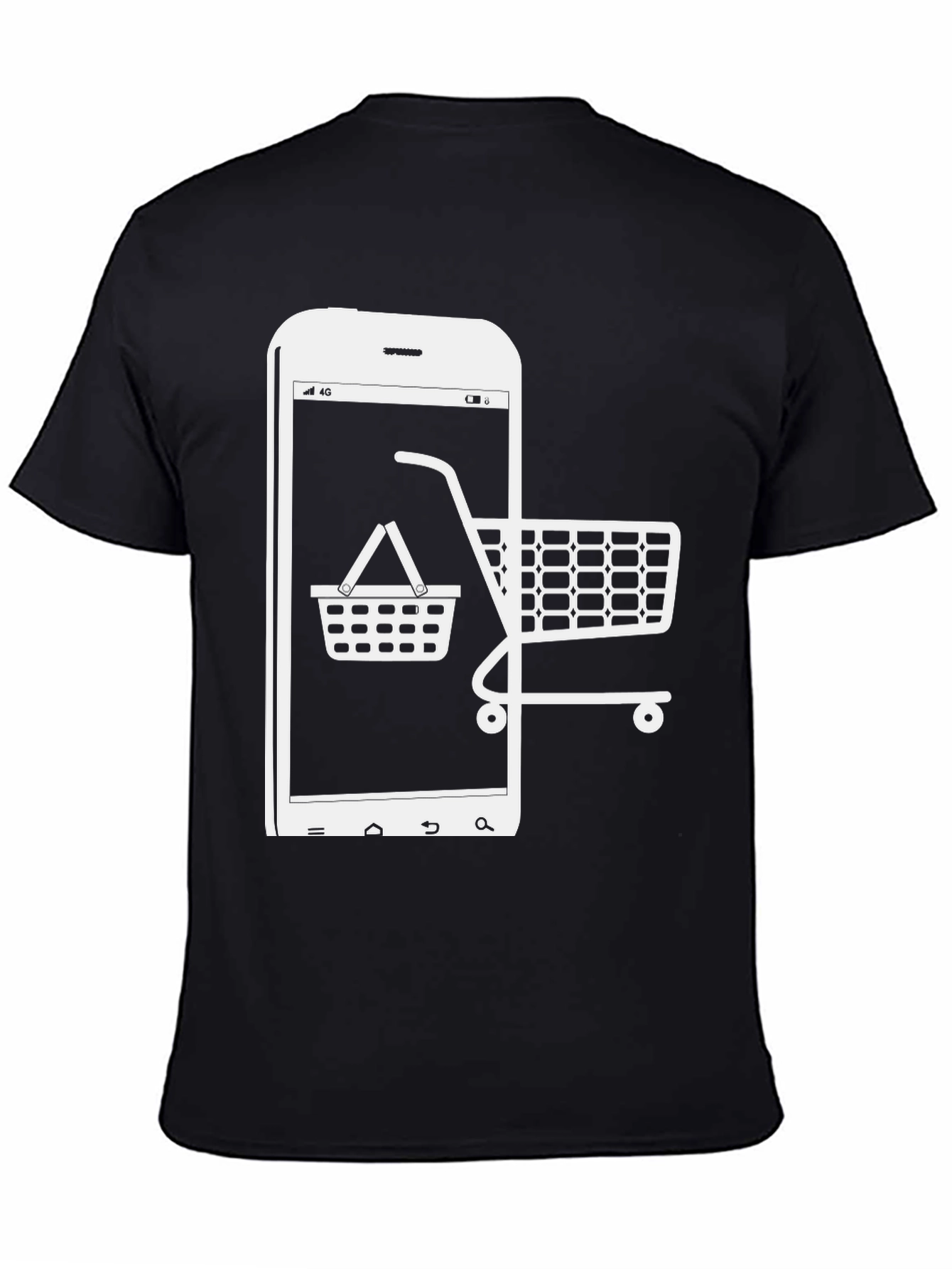 Online Shopping Tee - Smartphone & Cart Design - 4