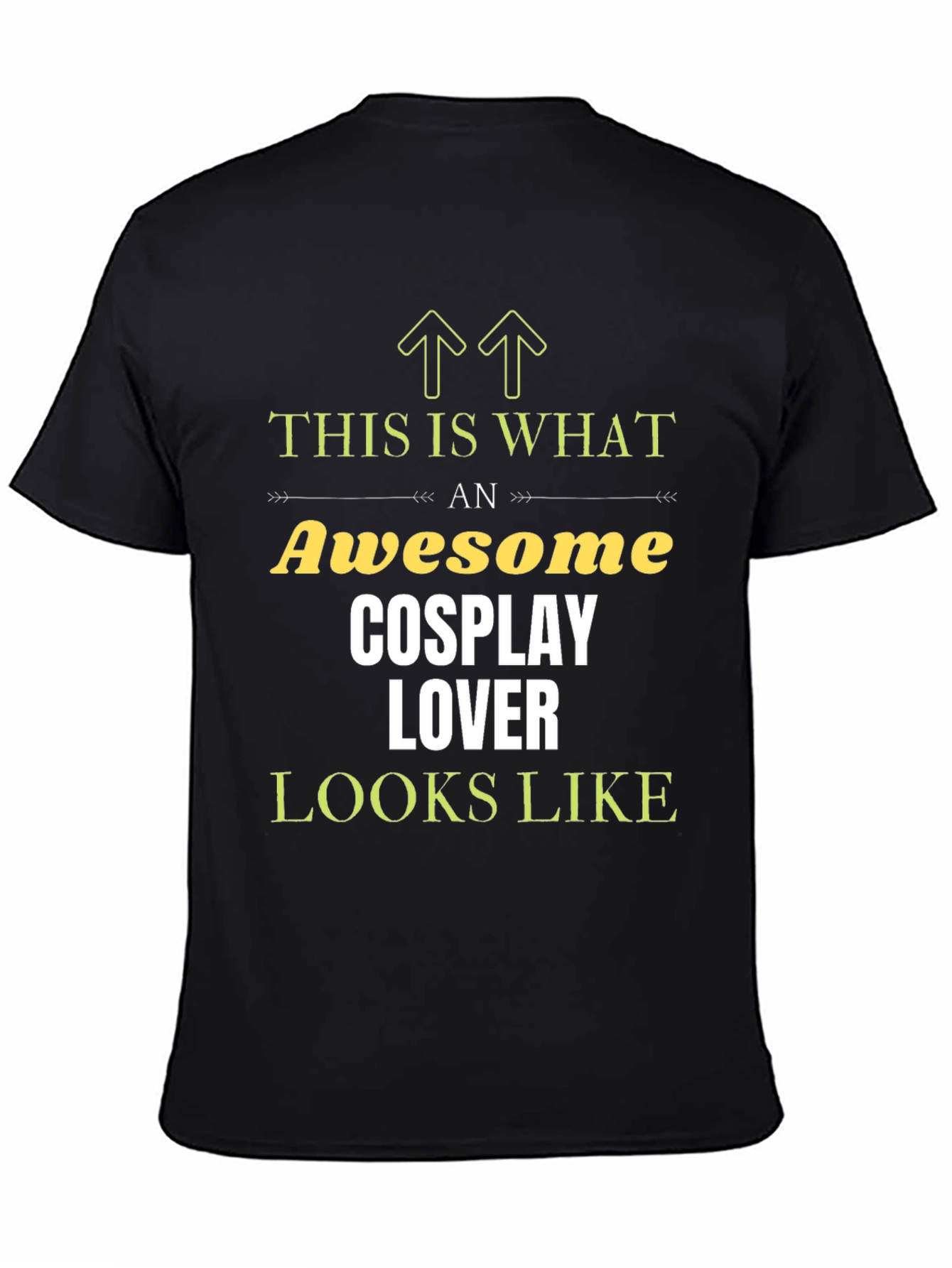 Black Awesome Cosplay Lover T-Shirt view 4