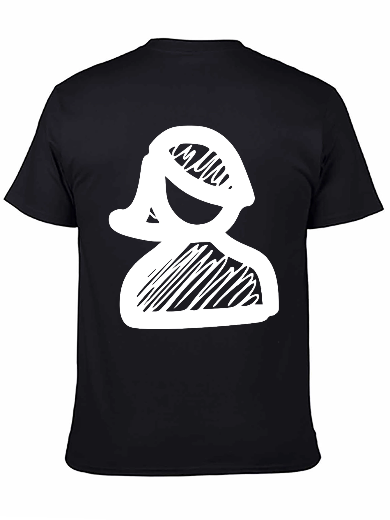 Black Sketchy Lady Tee - Unique Graphic T-Shirt view 4