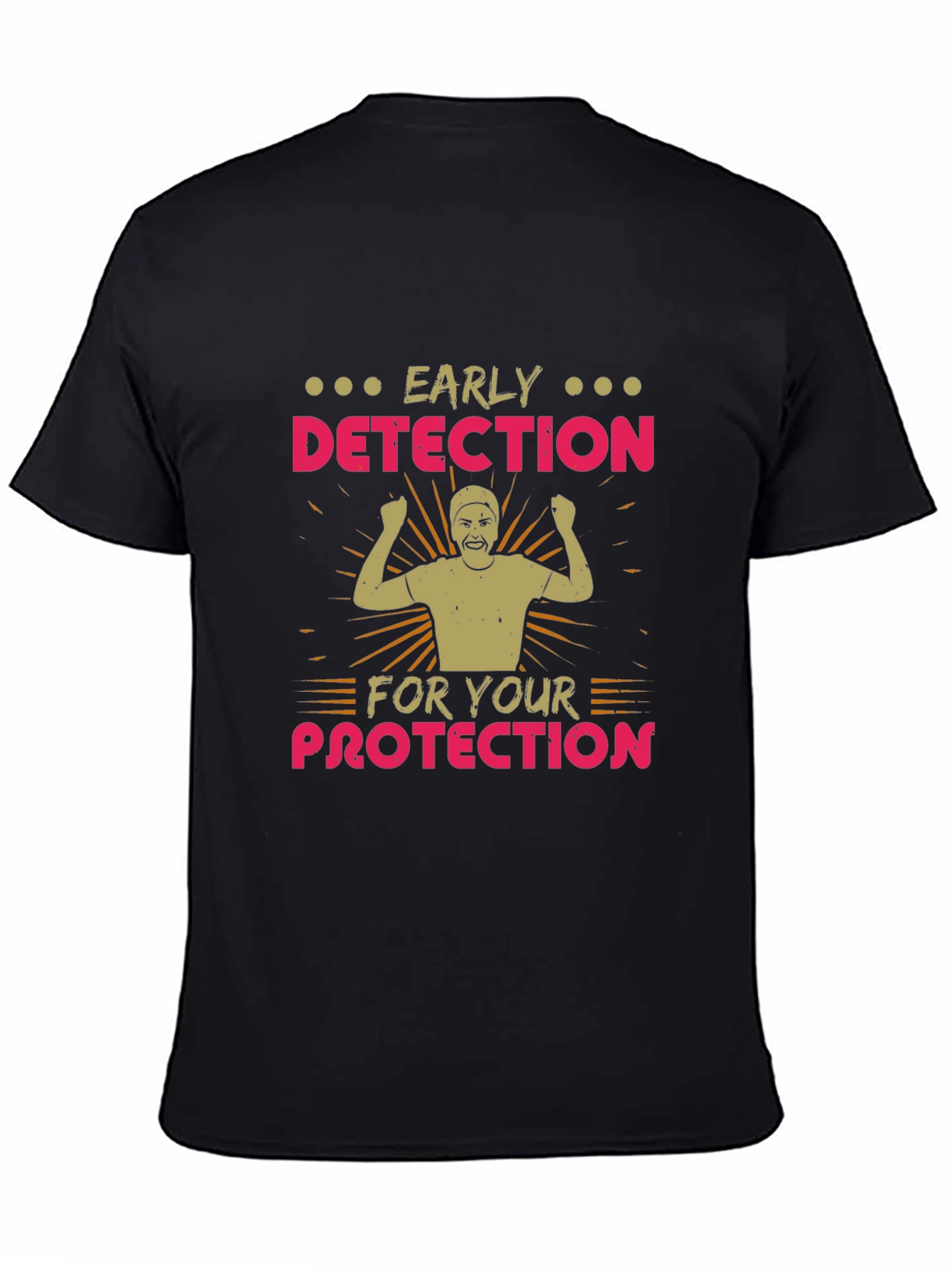Black Early Detection Protection Black T-Shirt view 4