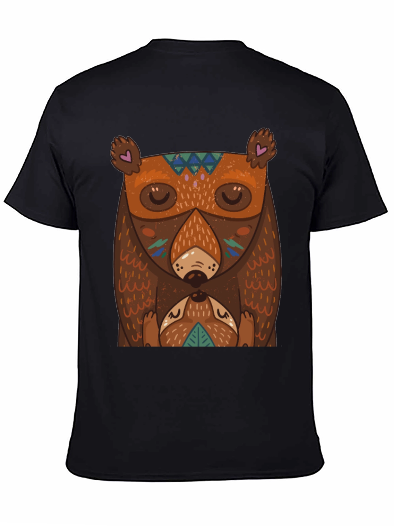 Black Bear Graphic T-Shirt - Unique Tribal Design view 4