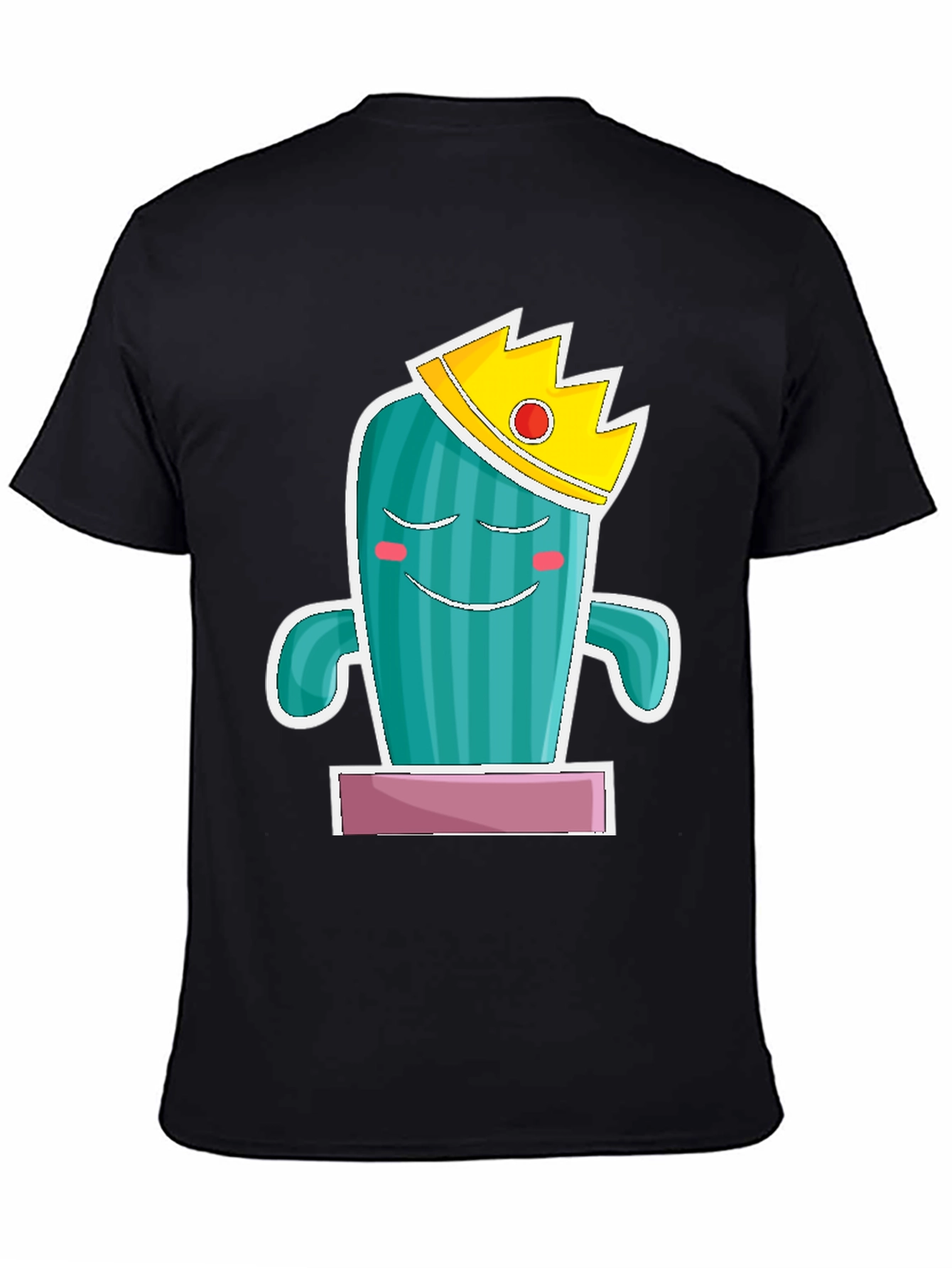 Black Cactus King Graphic Tee - Men's Black T-Shirt view 4