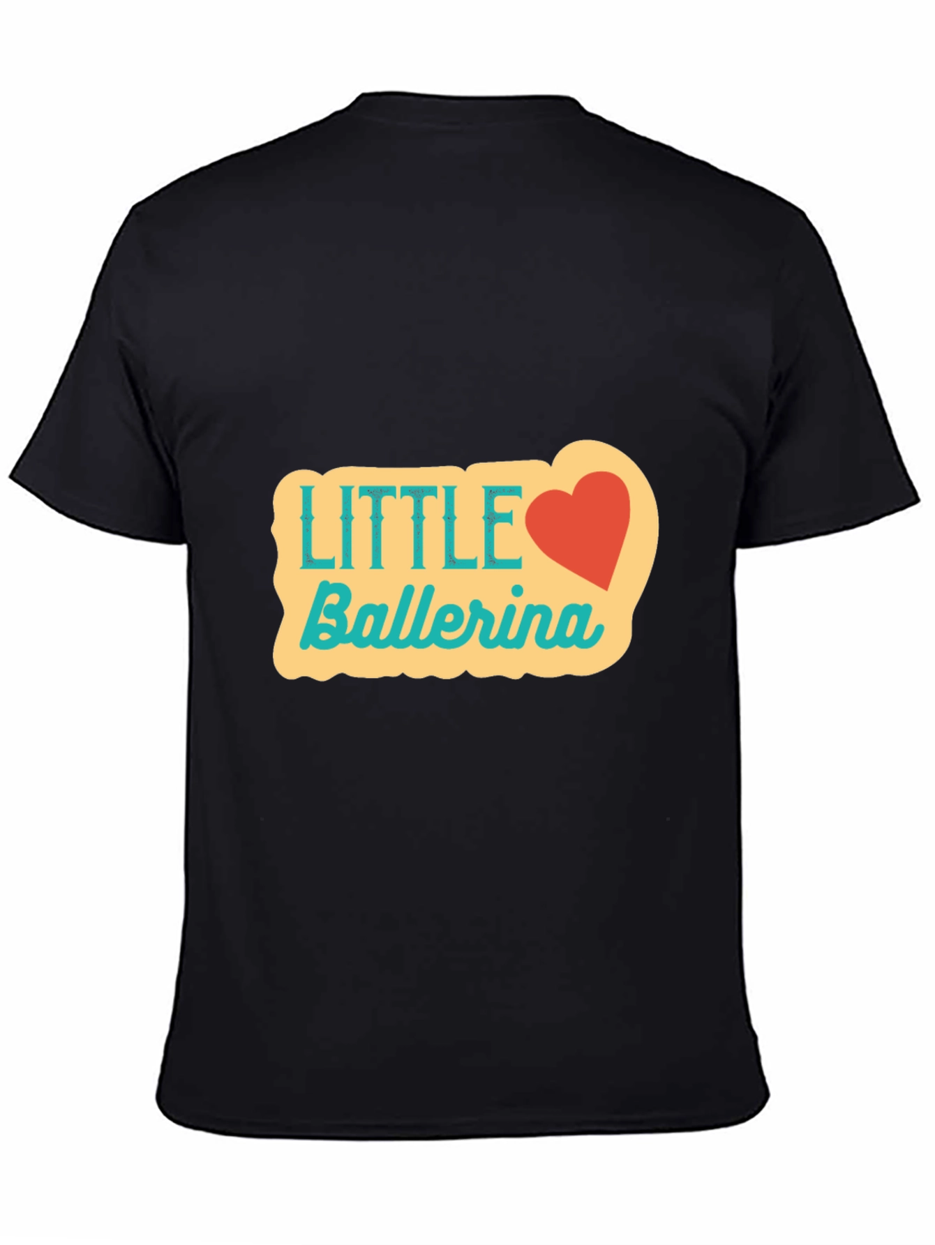 Black Little Ballerina Graphic Tee - Cute Heart Design view 4