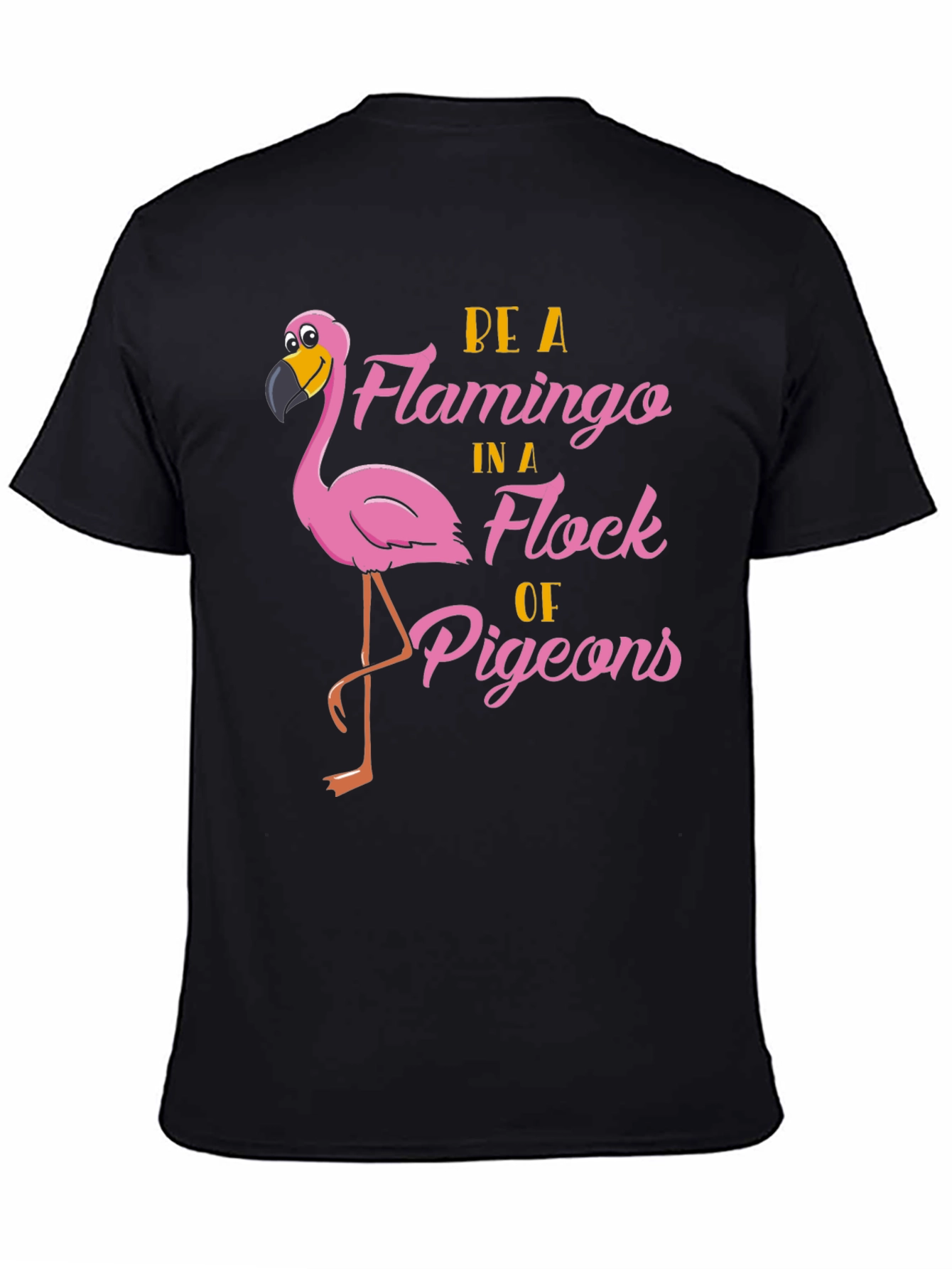 Black Be a Flamingo T-Shirt view 4