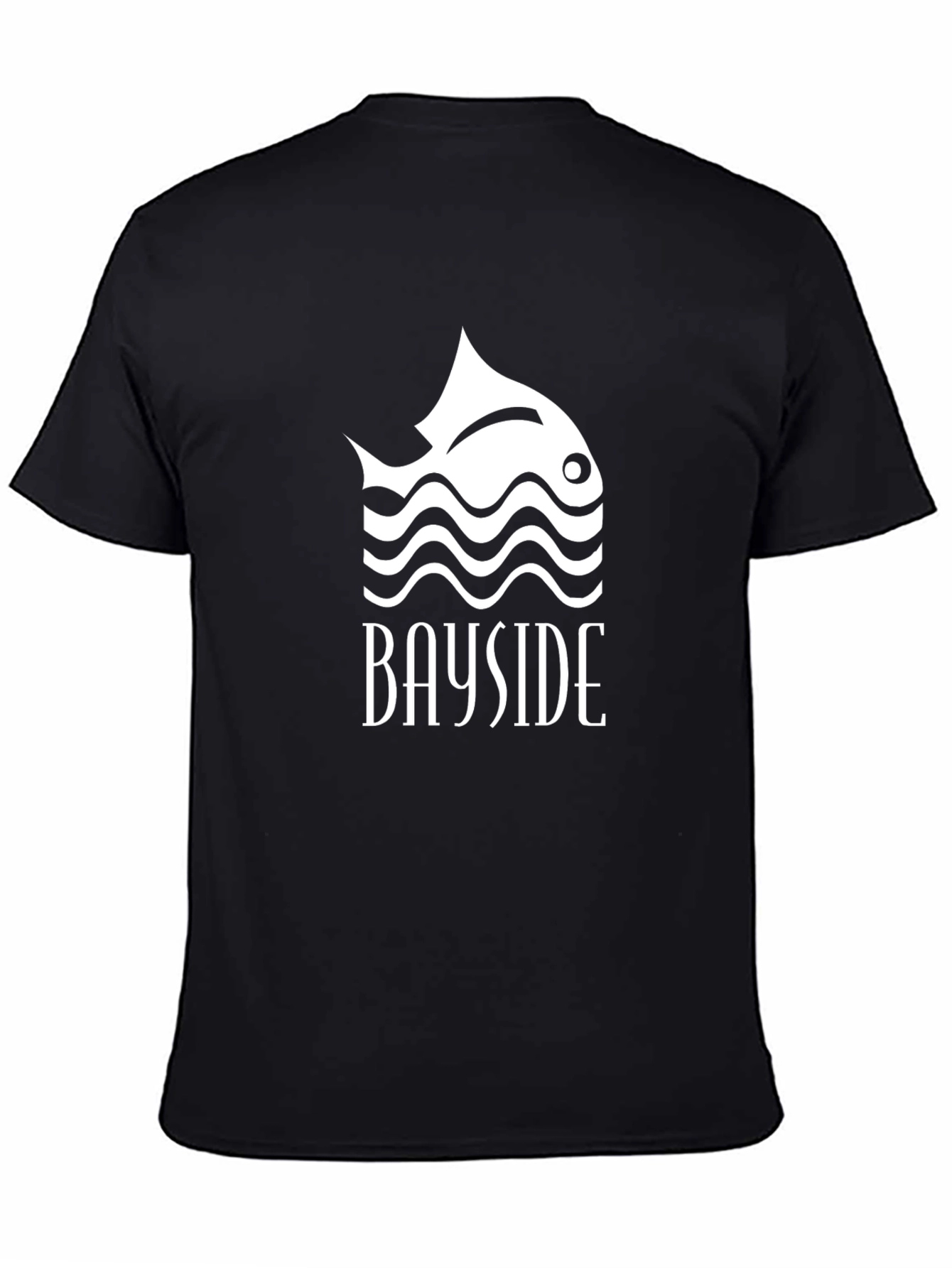 Black Bayside Fish Graphic Black T-Shirt view 4
