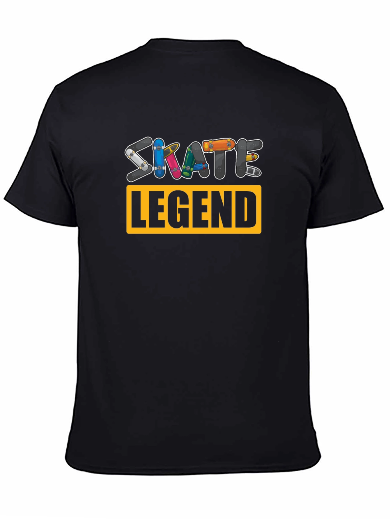 Black Skate Legend Graphic T-Shirt - Black Crew Neck Tee view 4