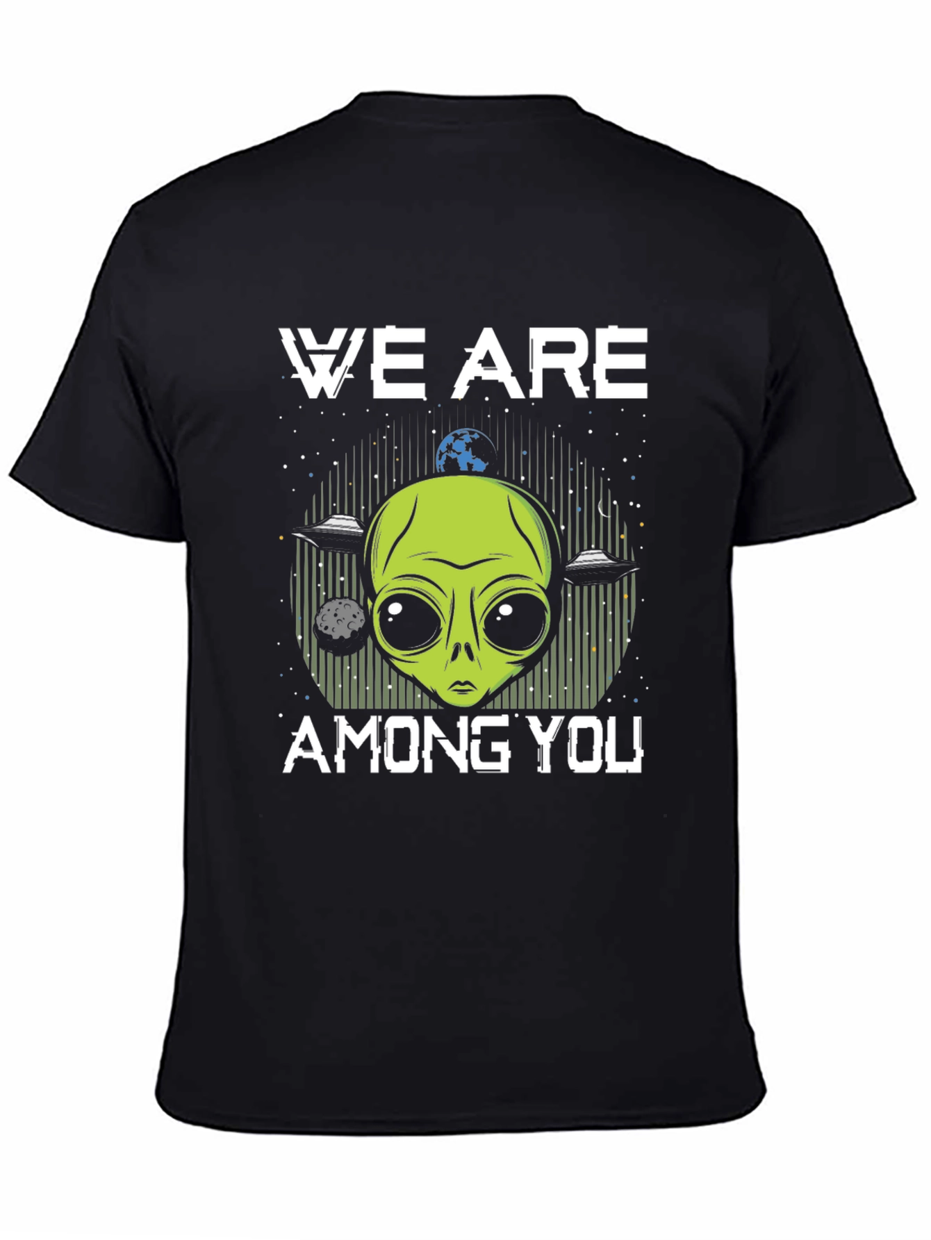 Black We Are Among You Alien Graphic T-Shirt view 4