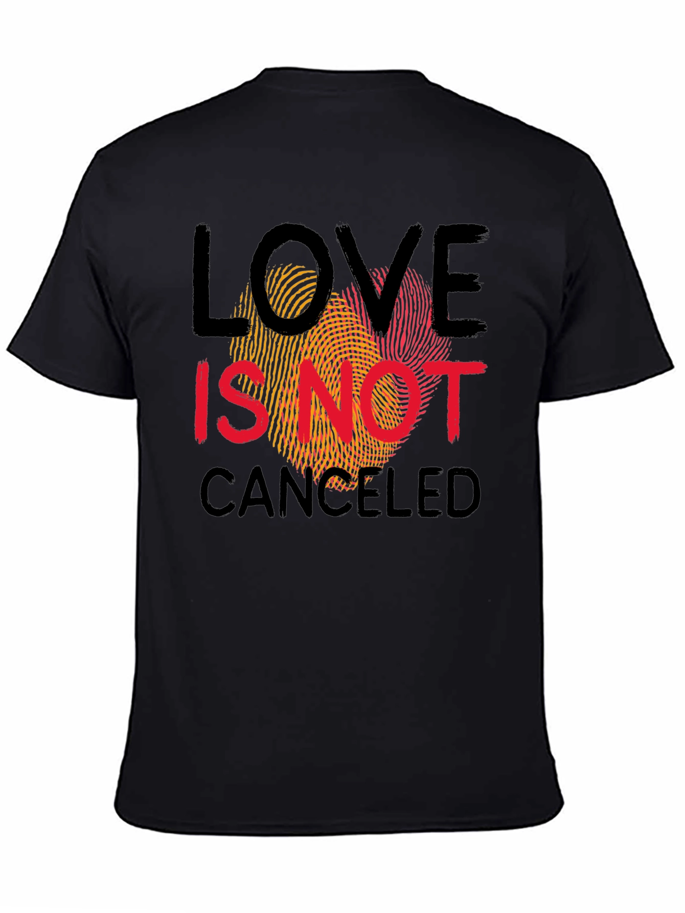 Black Love Is Not Canceled Graphic Tee - Black Crew Neck view 4