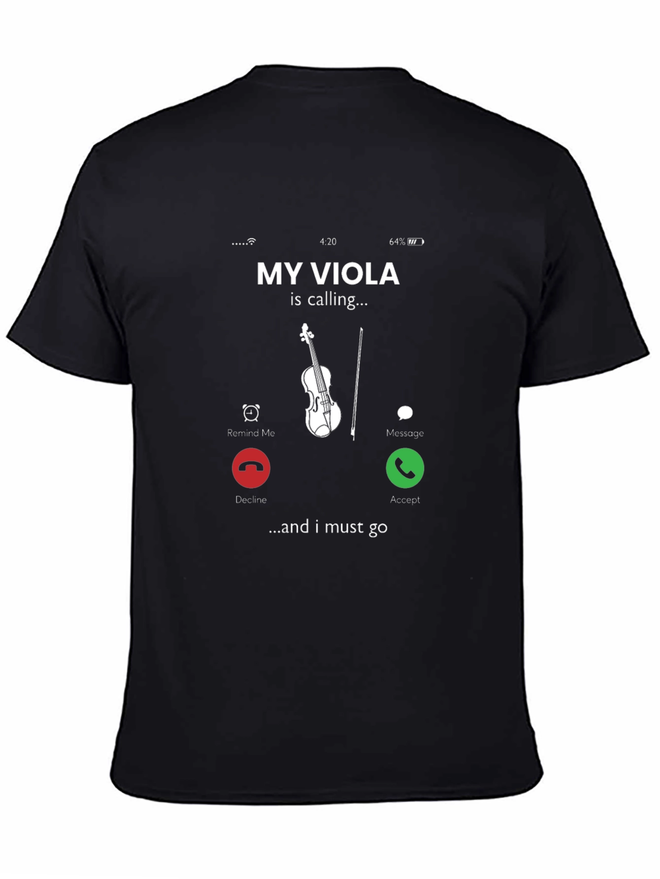 Black My Viola Is Calling T-Shirt view 4