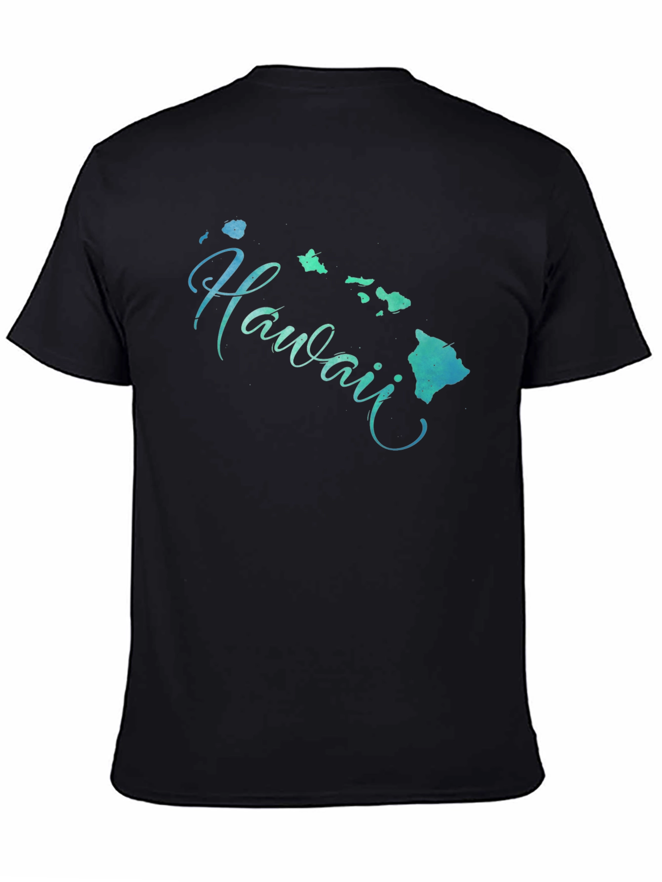 Hawaii Islands Graphic Black T-Shirt - 4