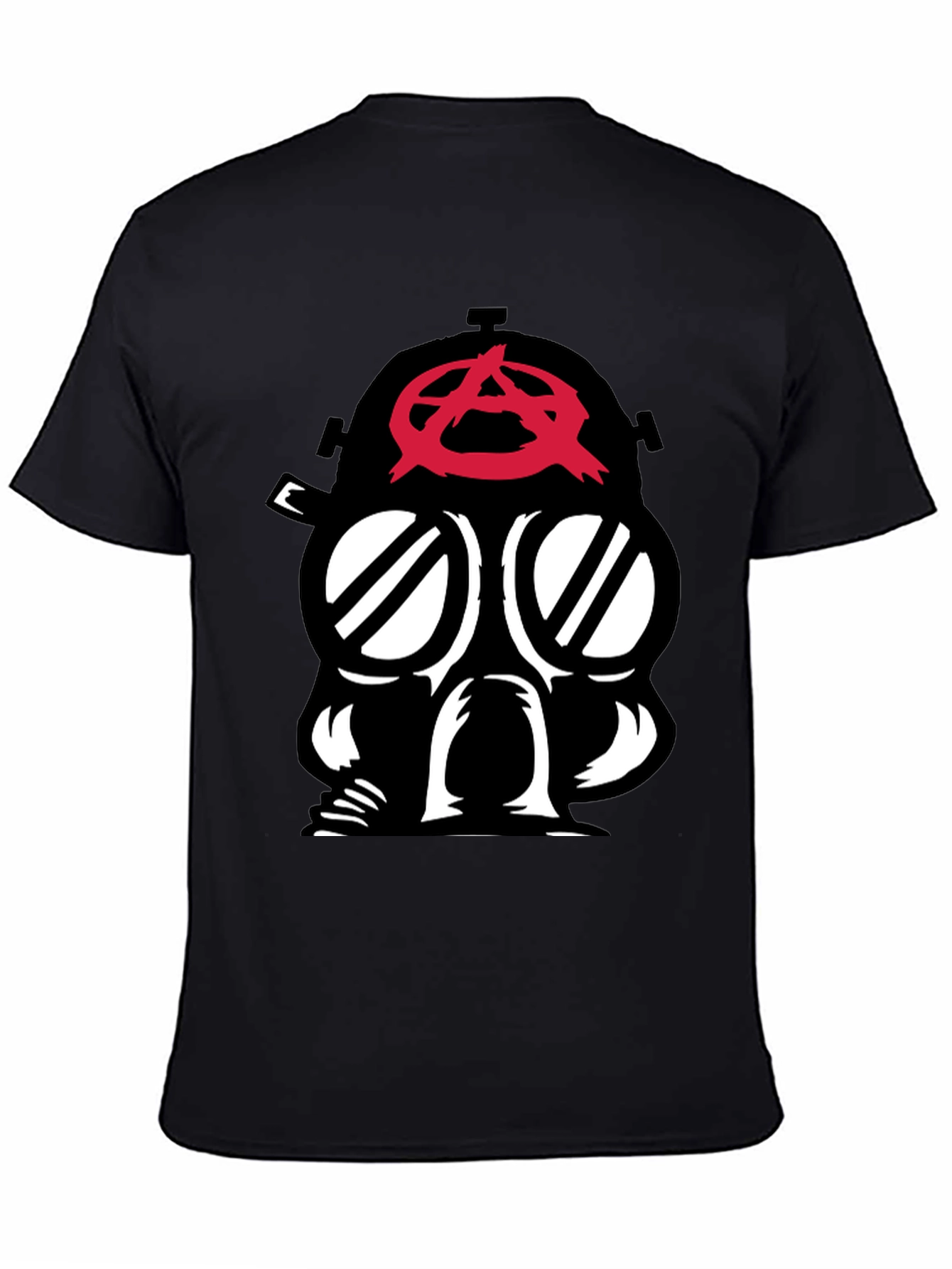 Black Anarchy Gas Mask Graphic Tee - Bold Statement view 4