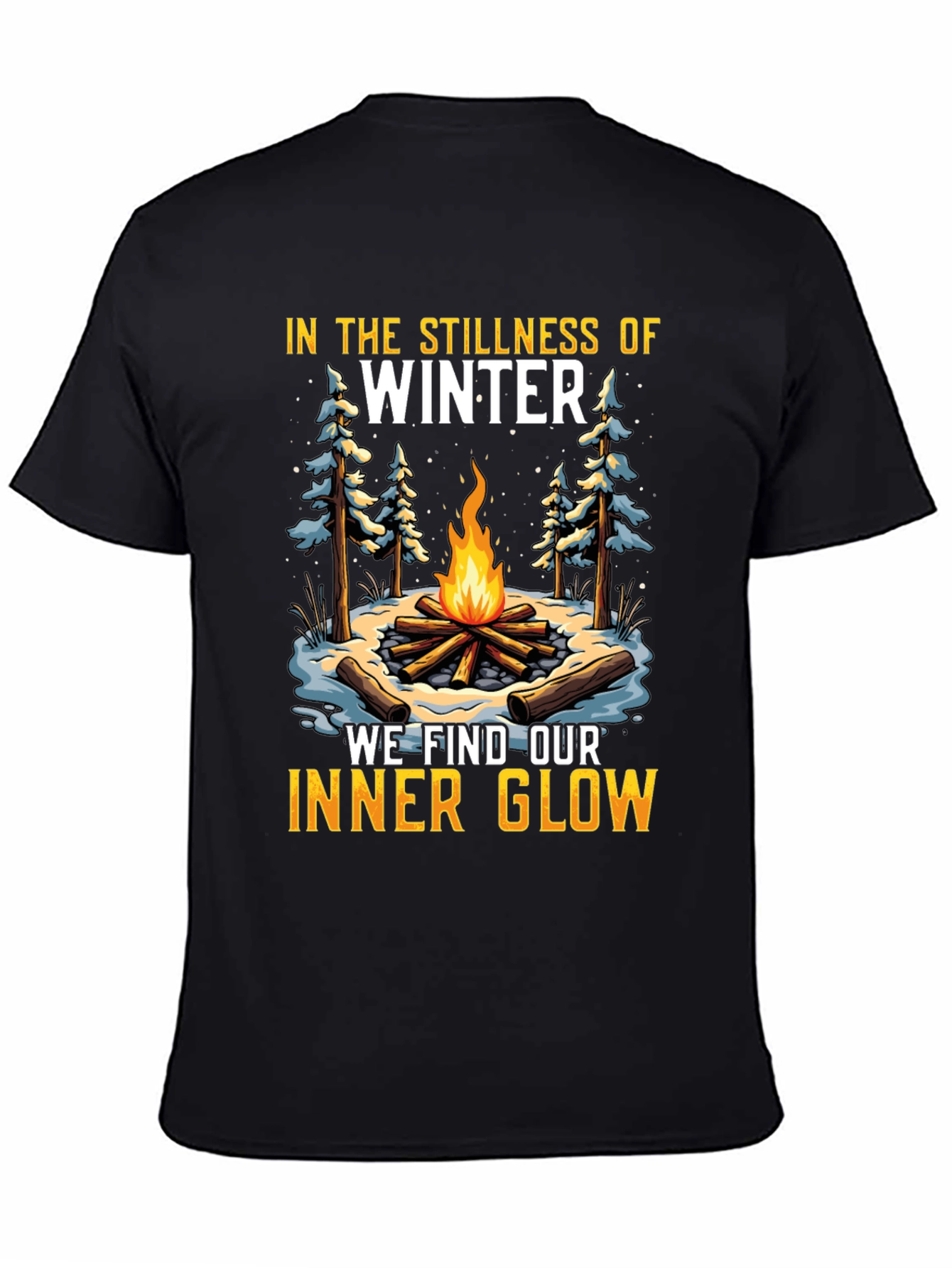 Black Winter Campfire Graphic Tee view 4