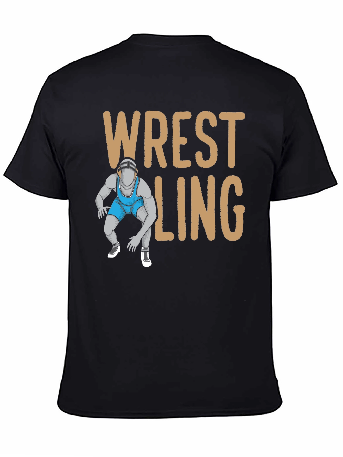 Black Wrestling Graphic T-Shirt view 4