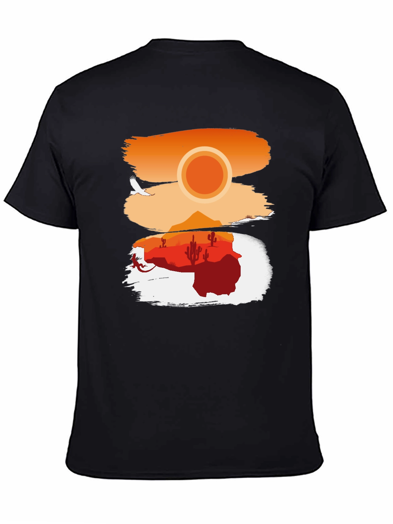 Black Desert Sunset Graphic T-Shirt view 4