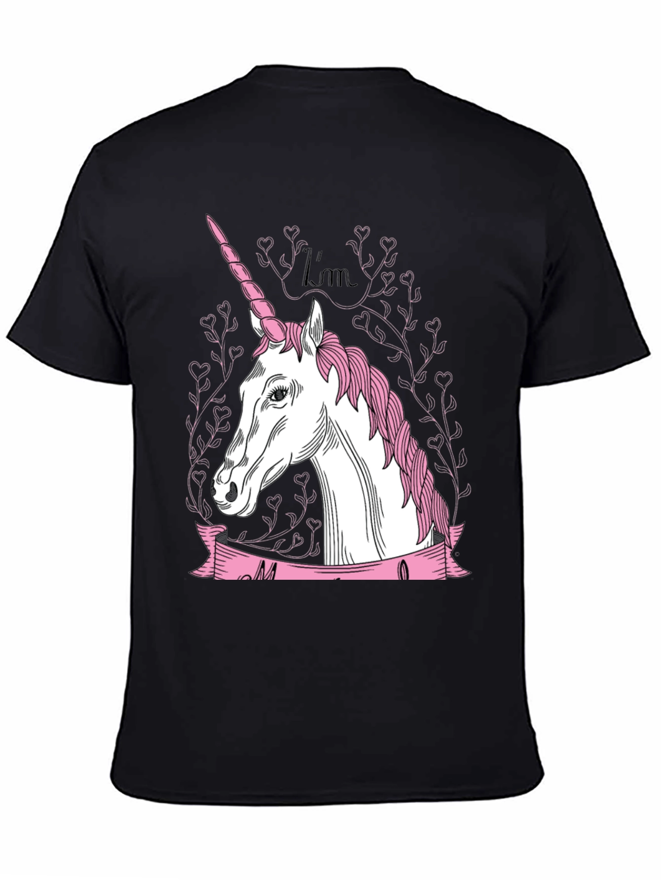 Black Unicorn Graphic T-Shirt - Black Cotton Tee view 4