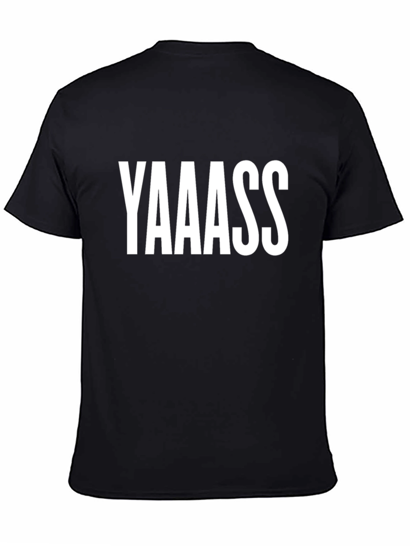 Black YAAASS Graphic Tee - Bold Statement Shirt view 4