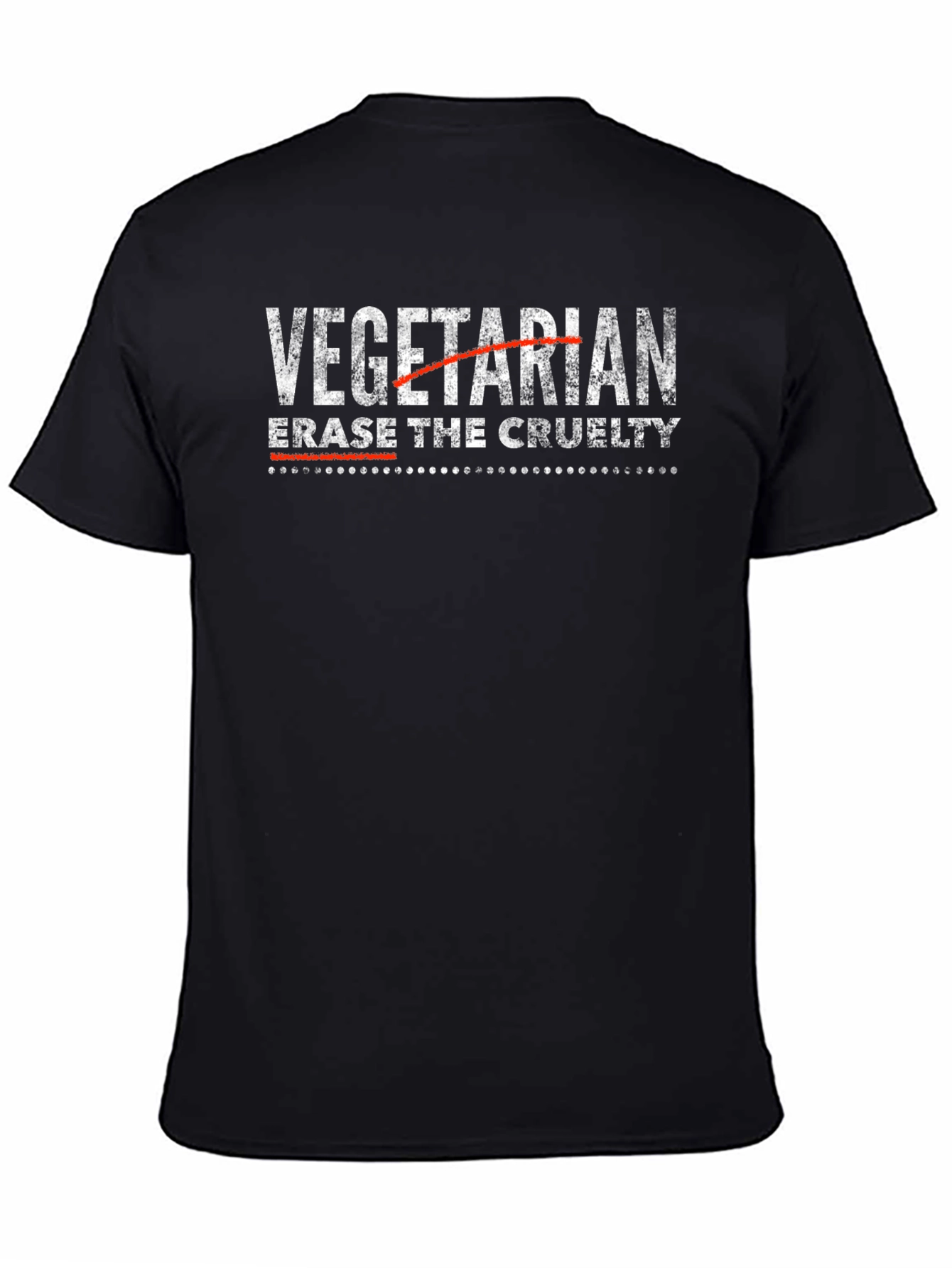 Black Erase the Cruelty T-Shirt - Vegetarian view 4