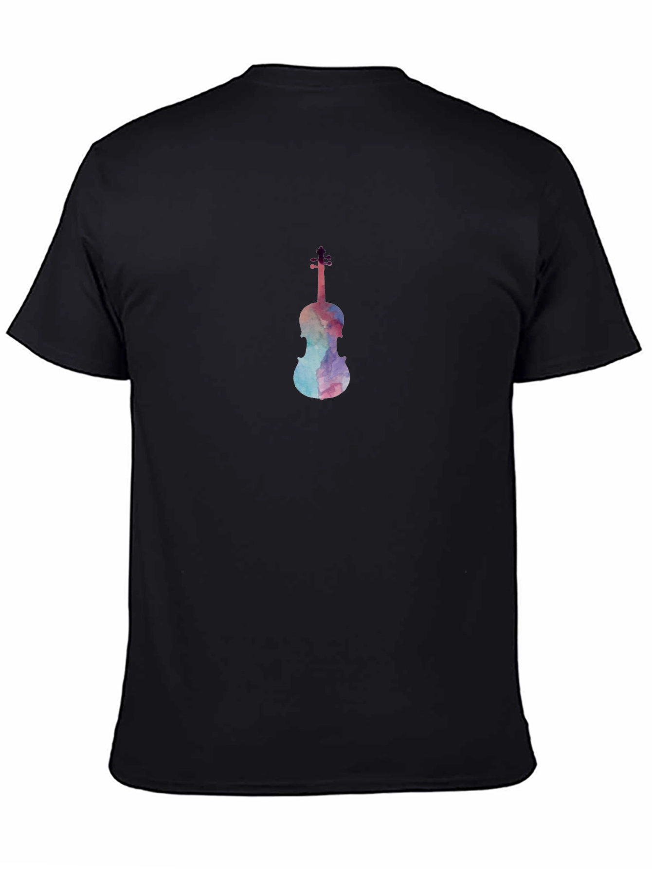 Black Watercolor Violin Graphic Tee - Classic Black view 4