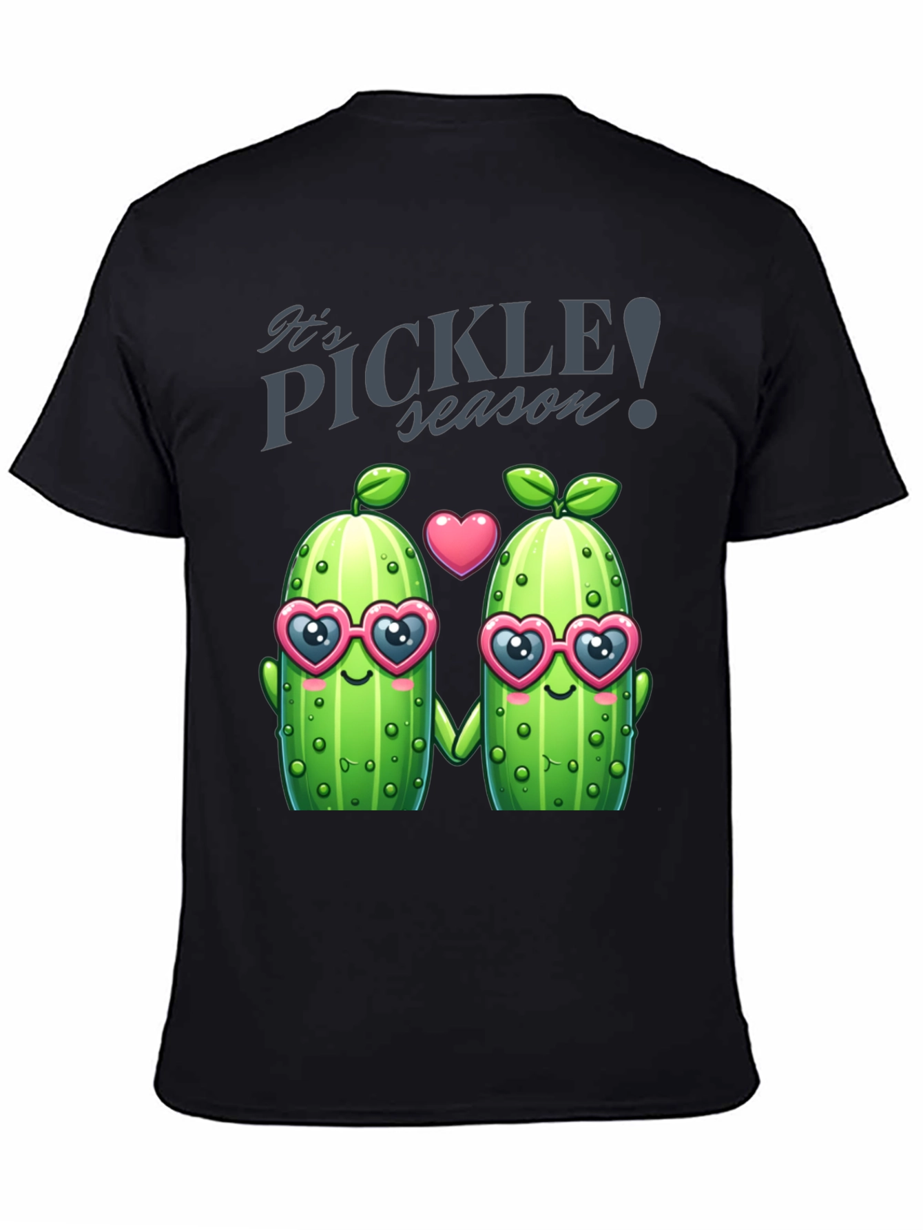 Black Pickle Season T-Shirt - Funny Cute Pickle Lover Tee view 4
