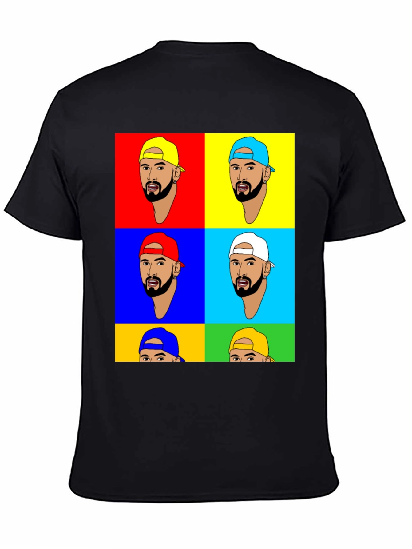 Black Pop Art Graphic Tee - Trendy & Unique Design view 4