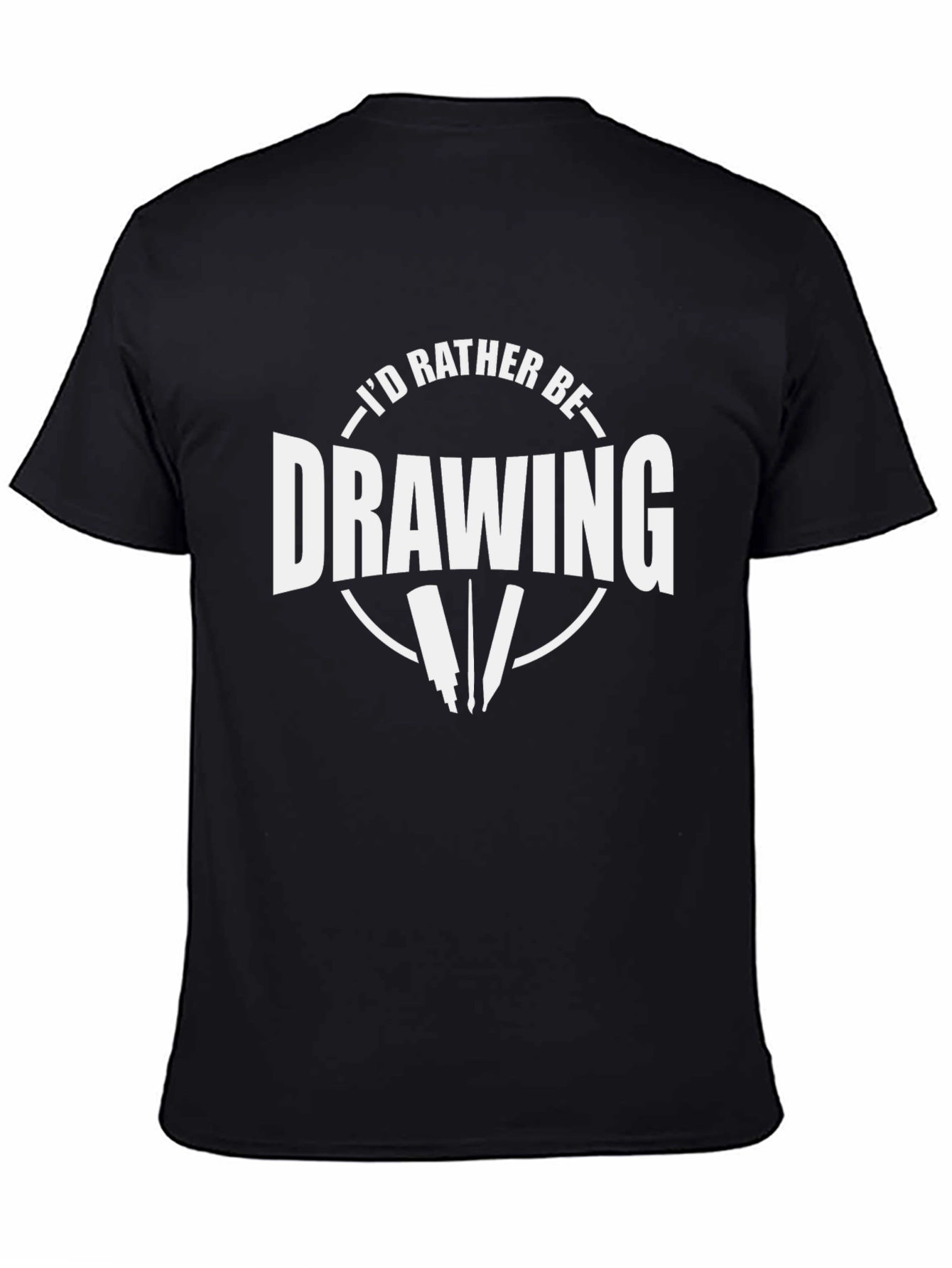 Black I'd Rather Be Drawing T-Shirt | Artist Tee view 4