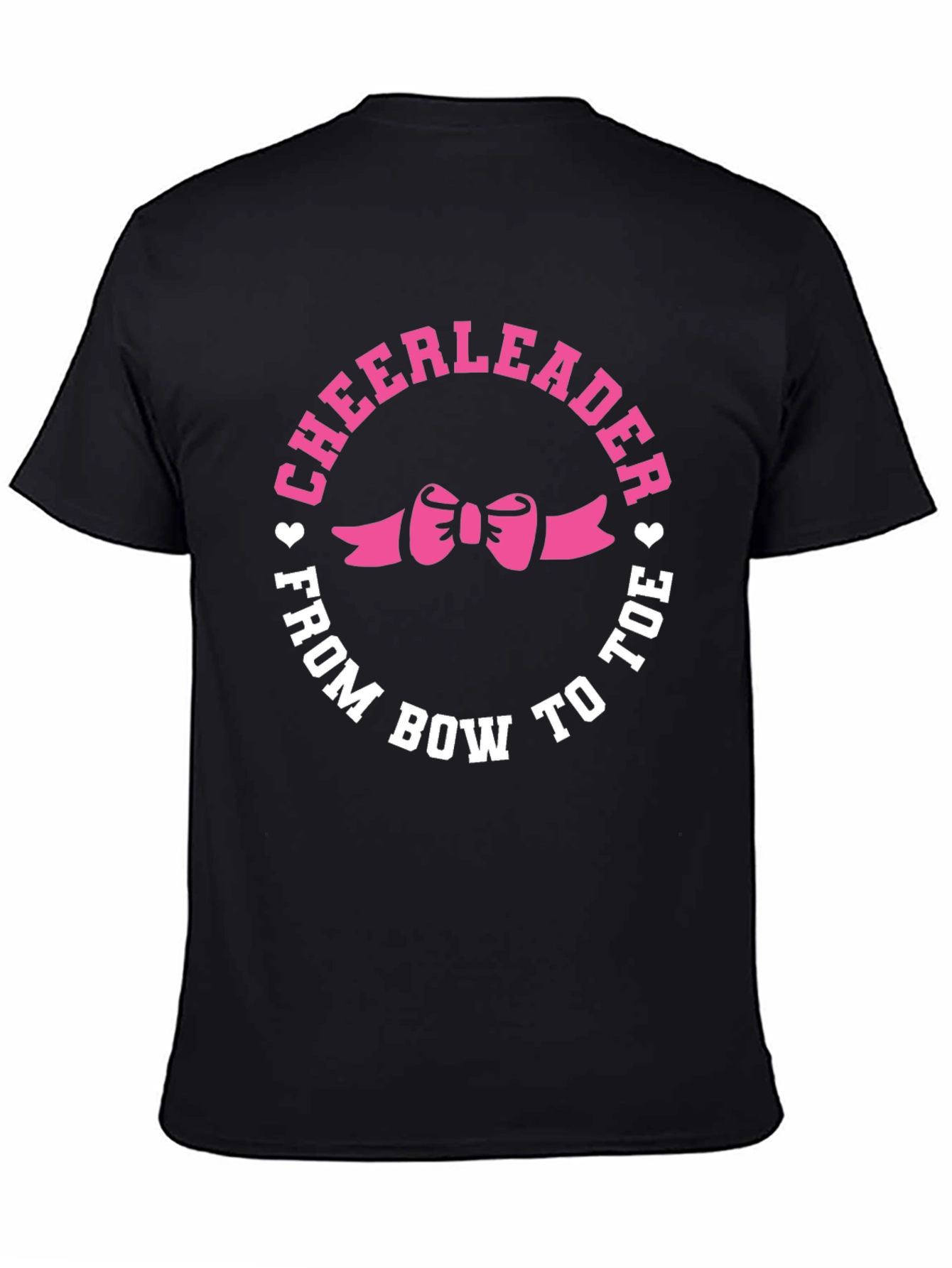 Black Cheerleader Bow to Toe Black T-Shirt view 4