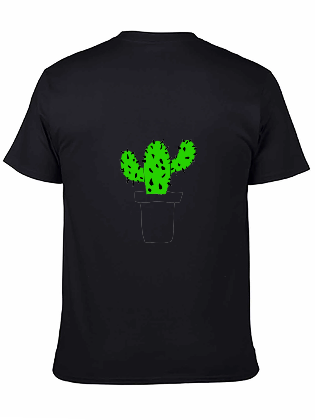 Black Cactus Graphic Print Black T-Shirt view 4